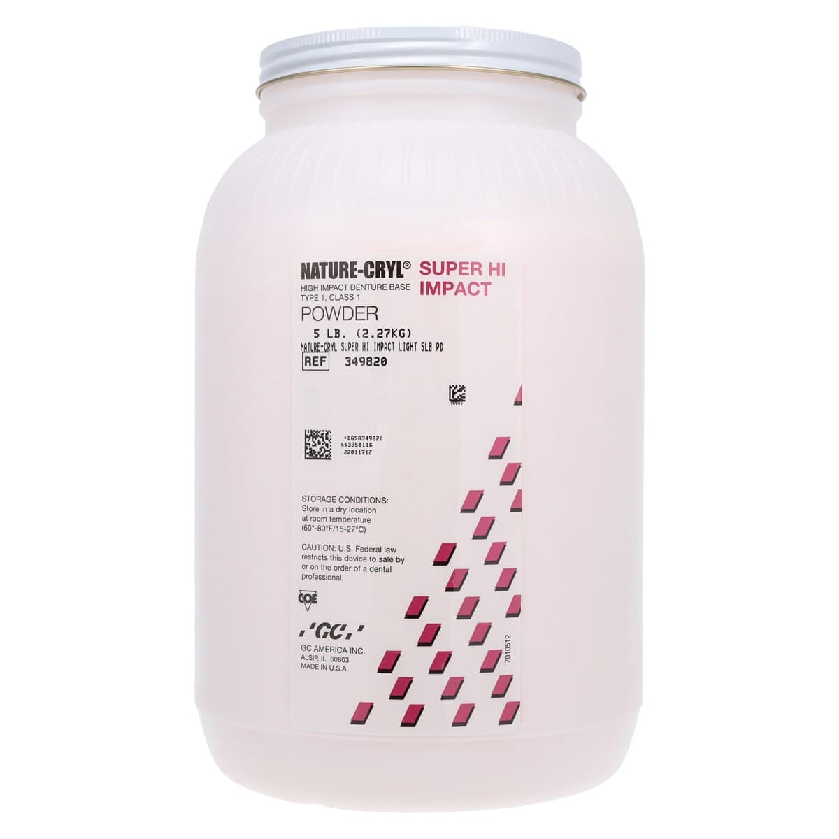 Nature-Cryl Super Hi-Impact Denture Base Resin Powder, Light Shade, 5 lb, 1/Pk, 349820 thumbnail 3