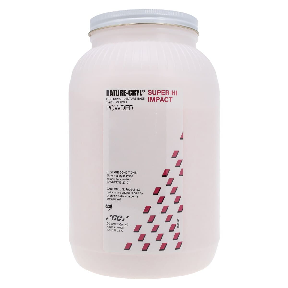 Nature-Cryl Super Hi-Impact Denture Base Resin Powder, Light Red, 5 lb, 1/Pk, 349821 thumbnail 3