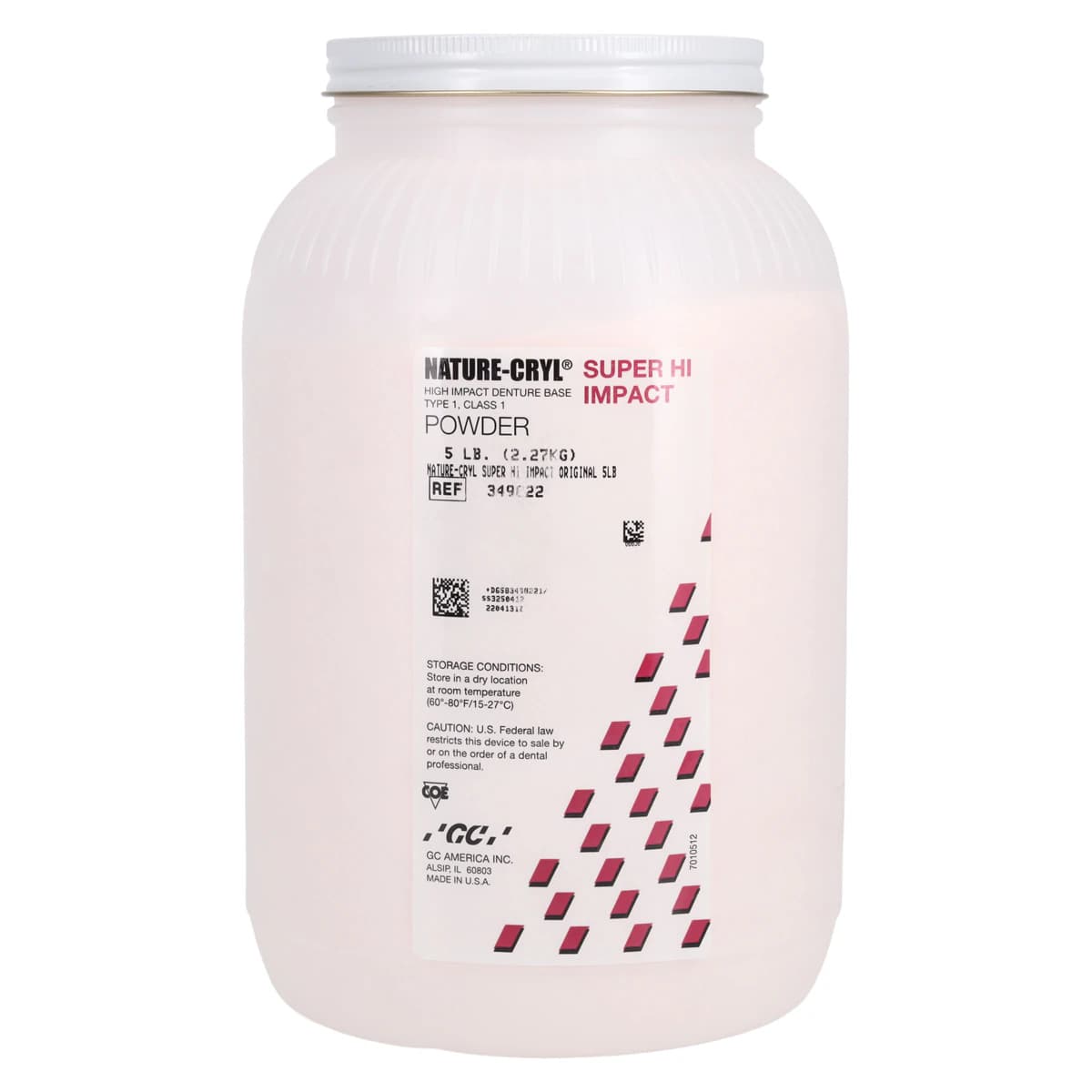 Nature-Cryl Super Hi-Impact Denture Base Resin Powder, Original Shade, 5 lb, 1/Pk, 349822 thumbnail 3