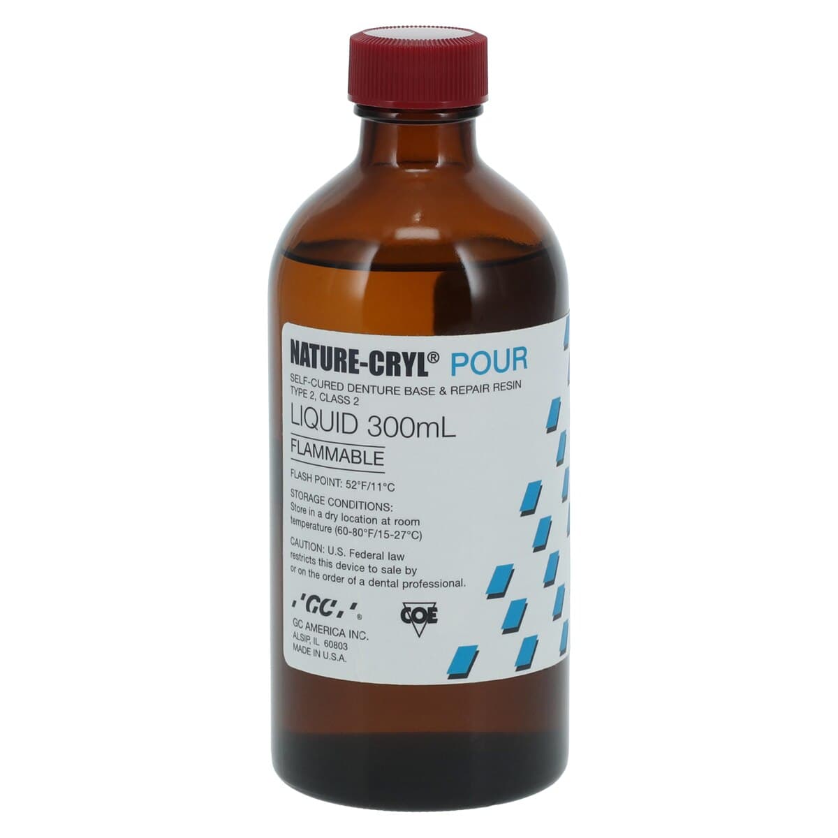 GC America Nature-Cryl Pour Denture Base & Repair Resin, COE Light Fibered+, 1:1 Package (1 lb Powder + 300 mL Liquid), 349832 thumbnail 4