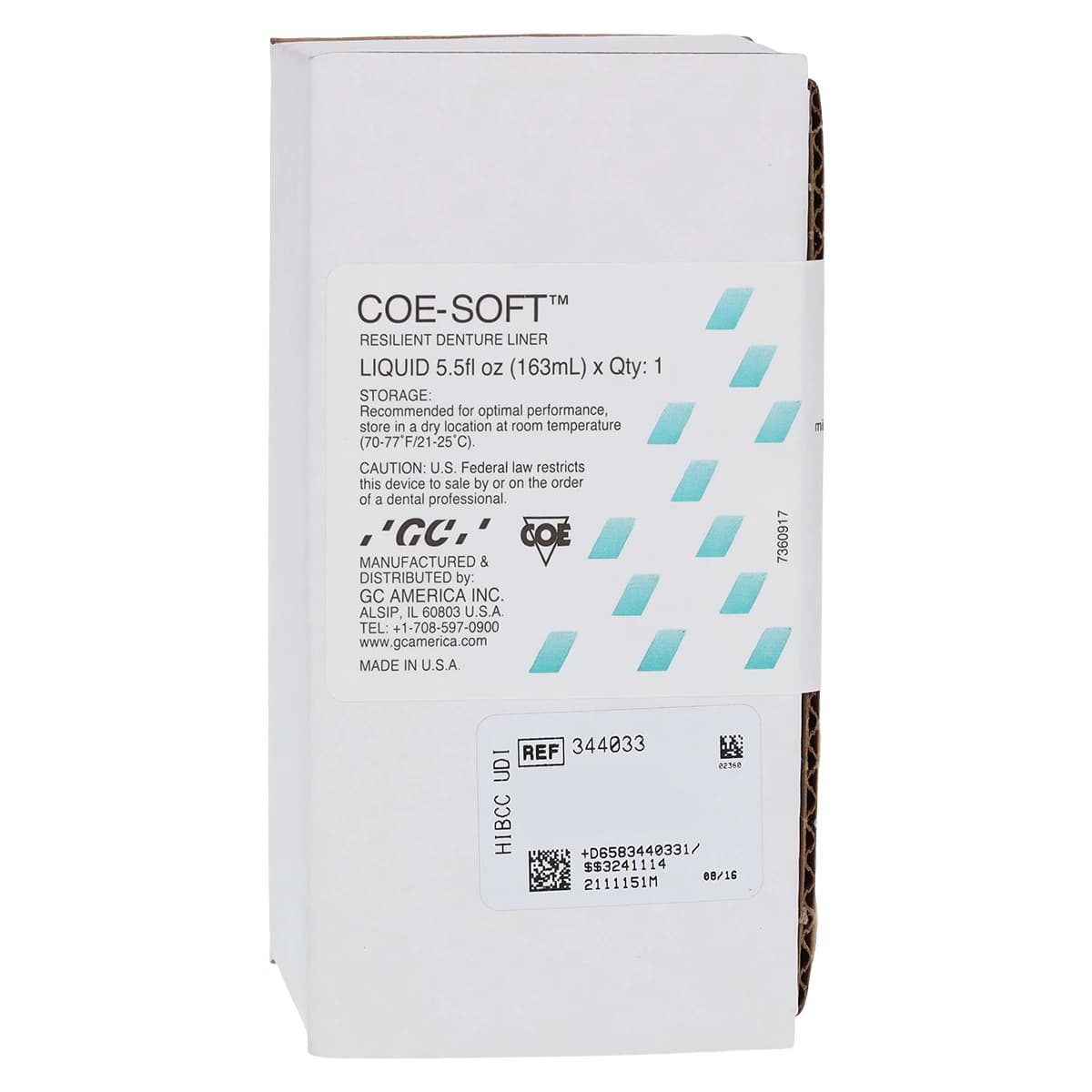 COE-SOFT Resilient Denture Reline Material, Liquid Refill, 5.5 oz (163 mL), Clear, 1/Bottle, #344033 - COE-SOFT Liquid 5.5oz Refill Ea - Image 1