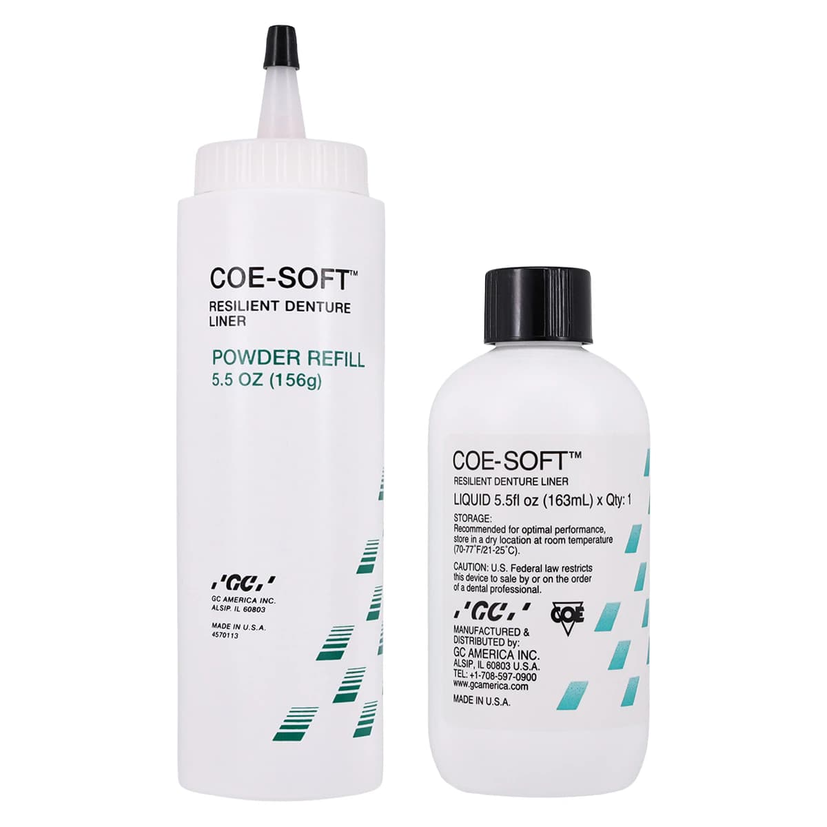 Coe-Soft Resilient Denture Liner Professional Package, Self-Cure, 5.5 oz Powder & 5.5 oz Liquid, 1/Pk, 344011 thumbnail 3