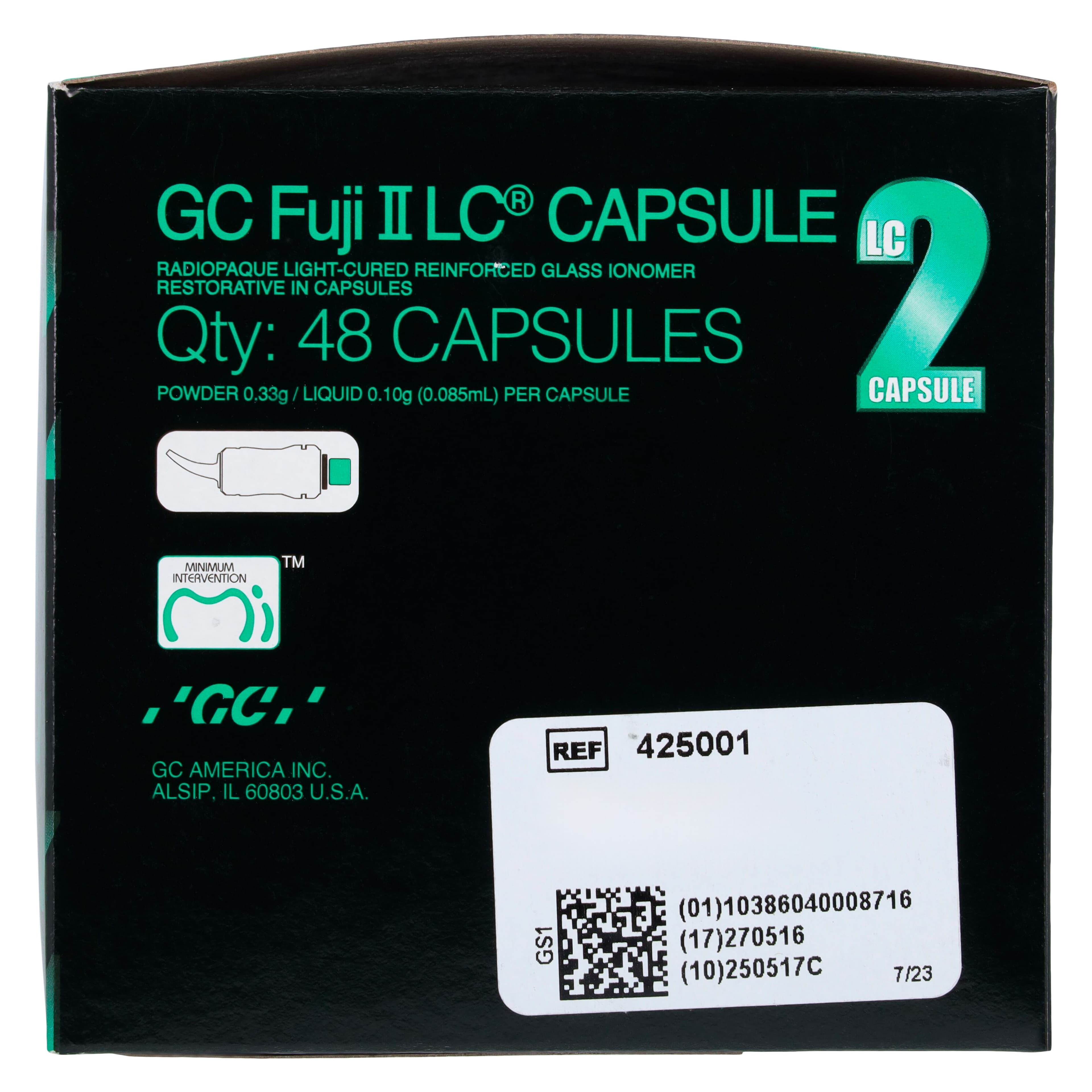 GC Fuji II LC Light-Cured Resin-Reinforced Glass Ionomer Restorative Capsules, Shade A1 (Pedo), 48/Box, 425001 thumbnail 4