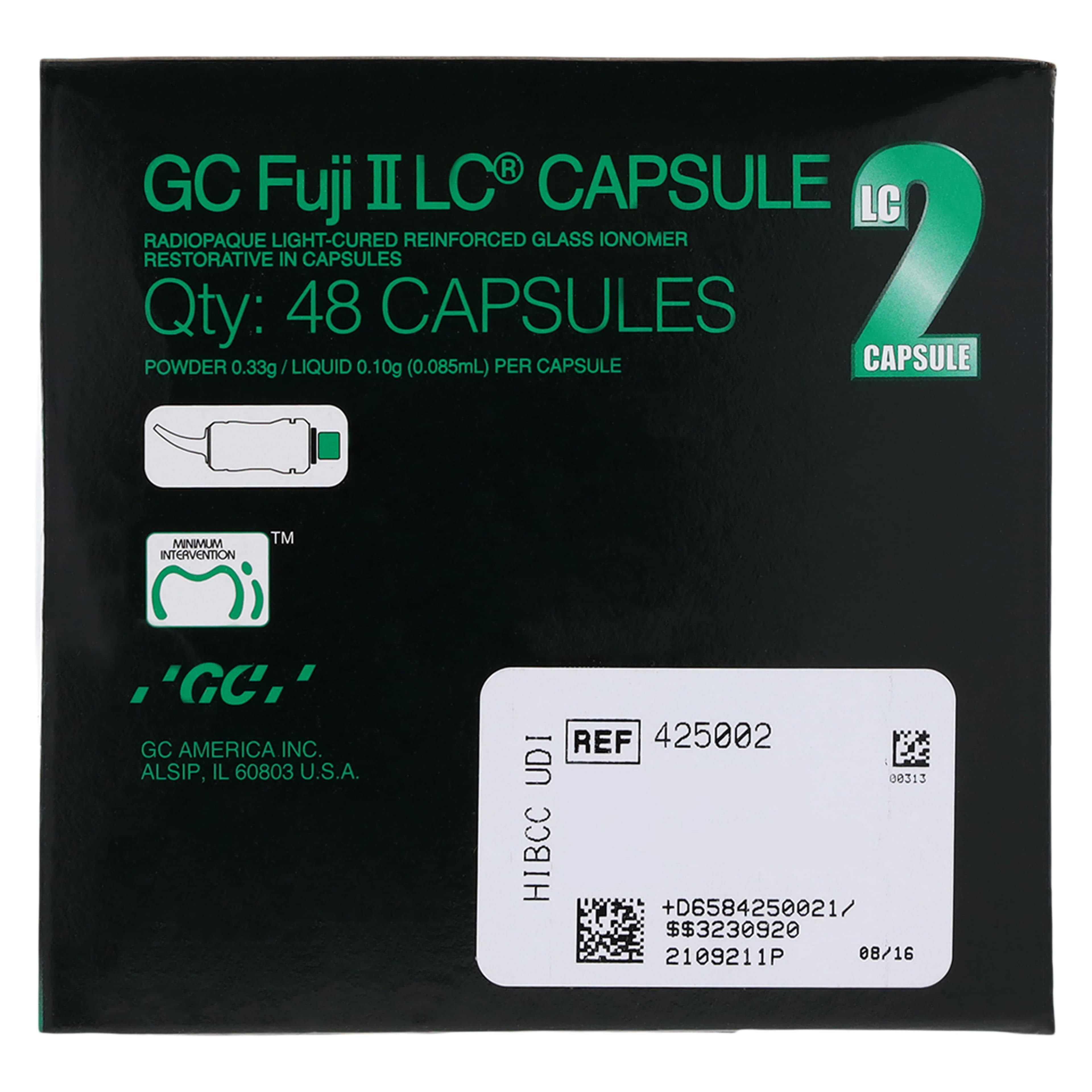 GC Fuji II LC Light-Cured Resin-Reinforced Glass Ionomer Restorative Capsules, Shade A2, 0.1 mL, 48/Box, 425002 thumbnail 6