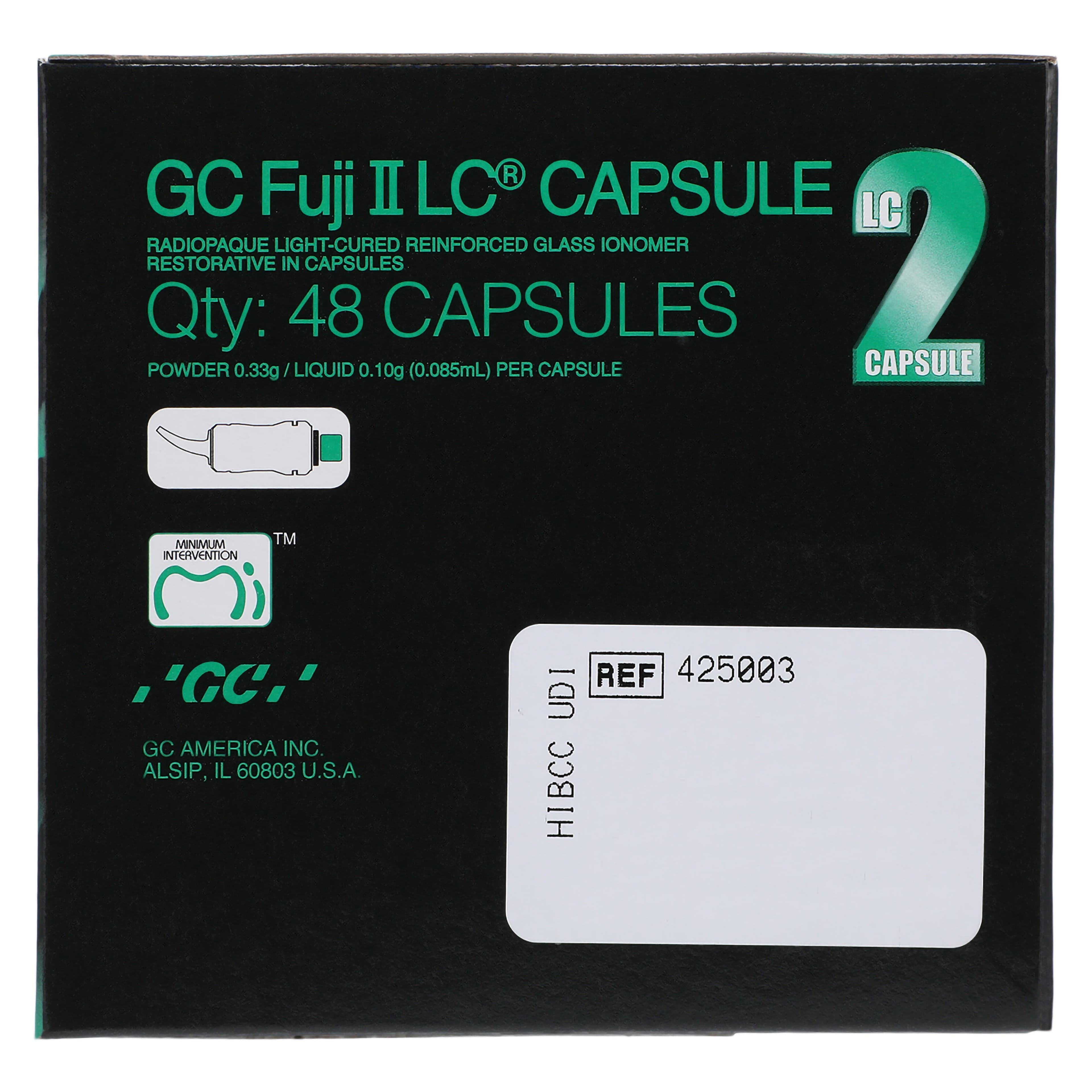 GC Fuji II LC Light-Cured Resin-Reinforced Glass Ionomer Restorative Capsules, Shade A3, 48/Box, 425003 thumbnail 6