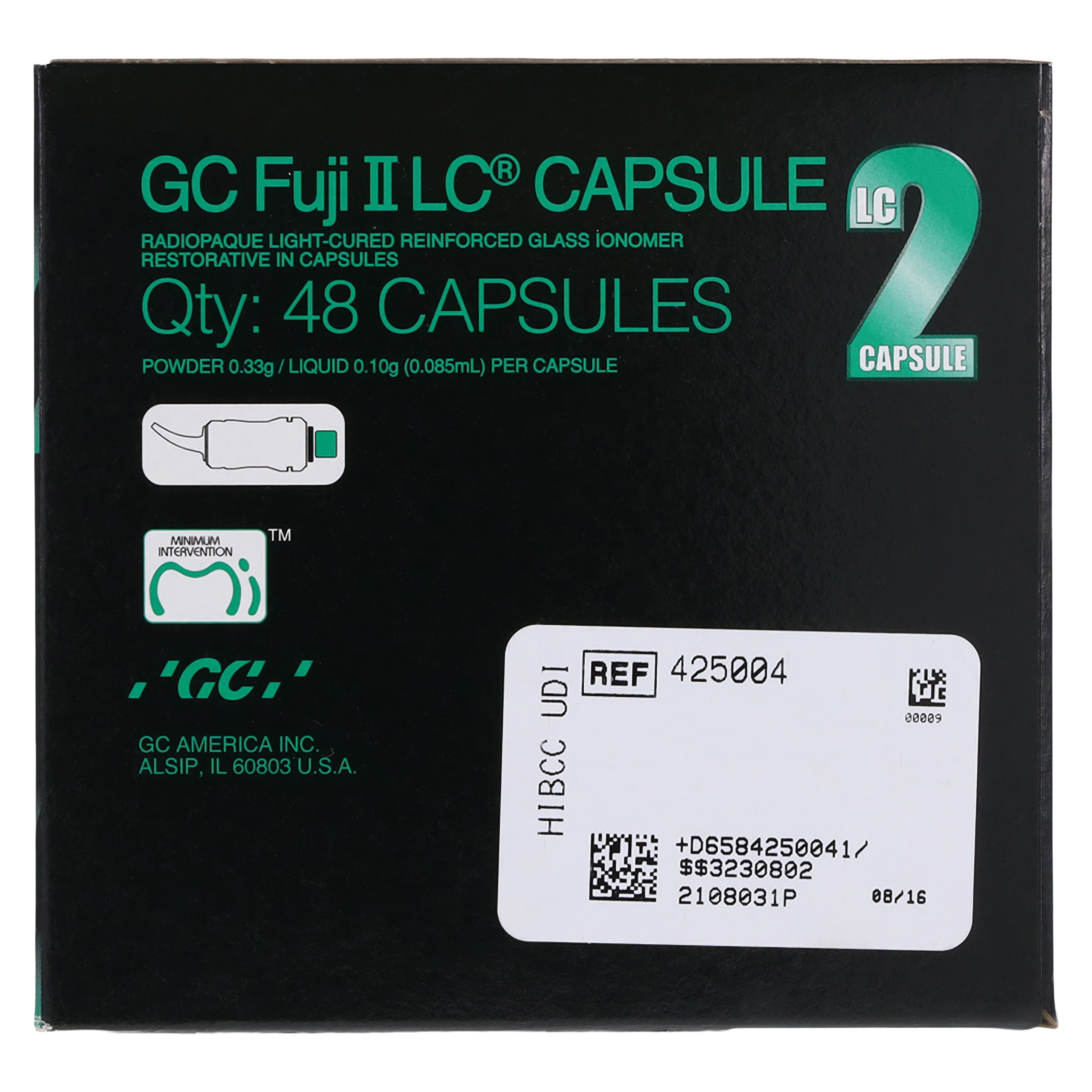 GC Fuji II LC Light-Cured Resin-Reinforced Glass Ionomer Restorative Capsules, Shade A3.5, 48/Box, 425004 thumbnail 6