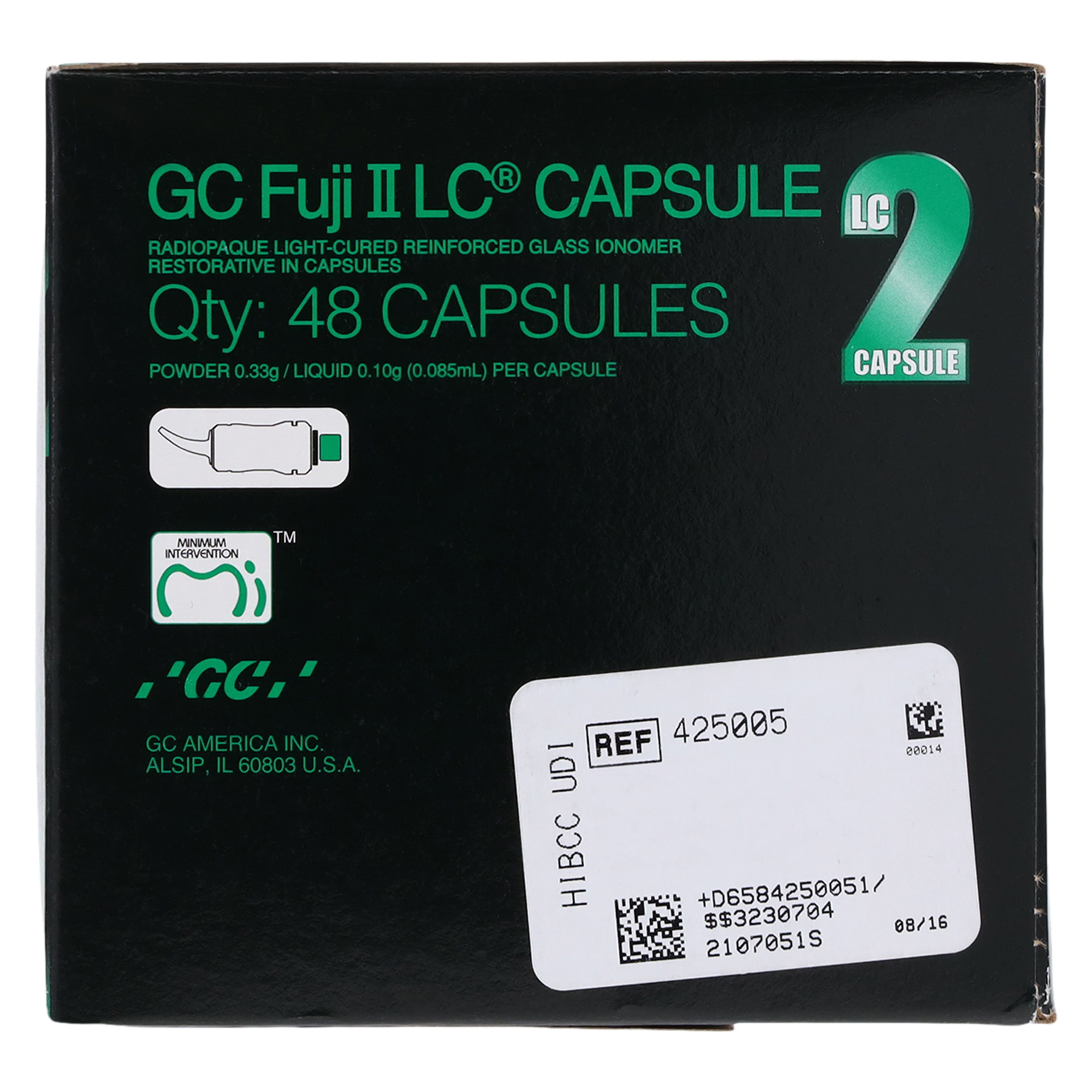 GC Fuji II LC Light-Cured Resin-Reinforced Glass Ionomer Restorative Capsules, Shade A4, 48/Box, 425005 thumbnail 6