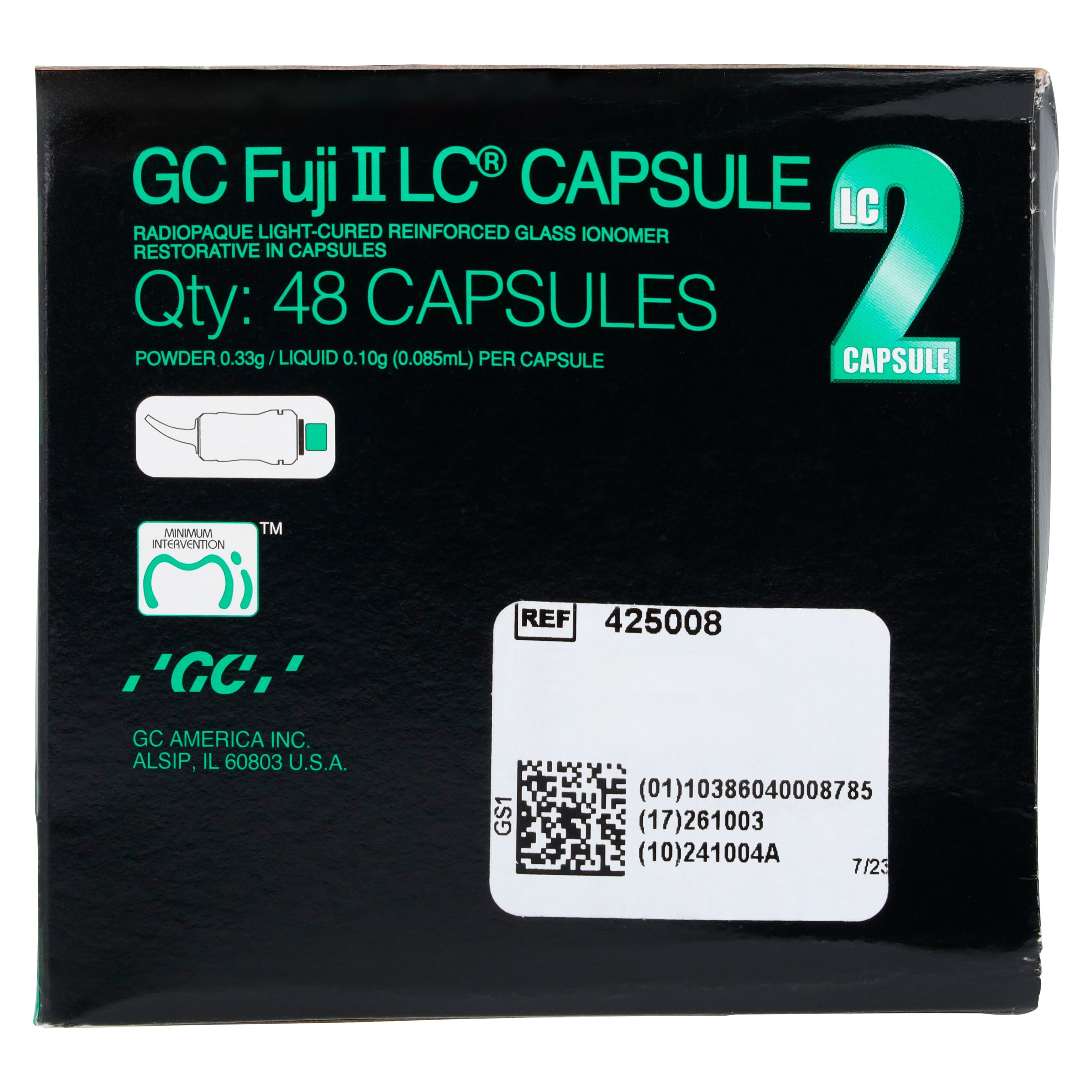GC Fuji II LC Light-Cured Resin-Reinforced Glass Ionomer Restorative Capsules, Shade B4, 48/Box, 425008 thumbnail 3