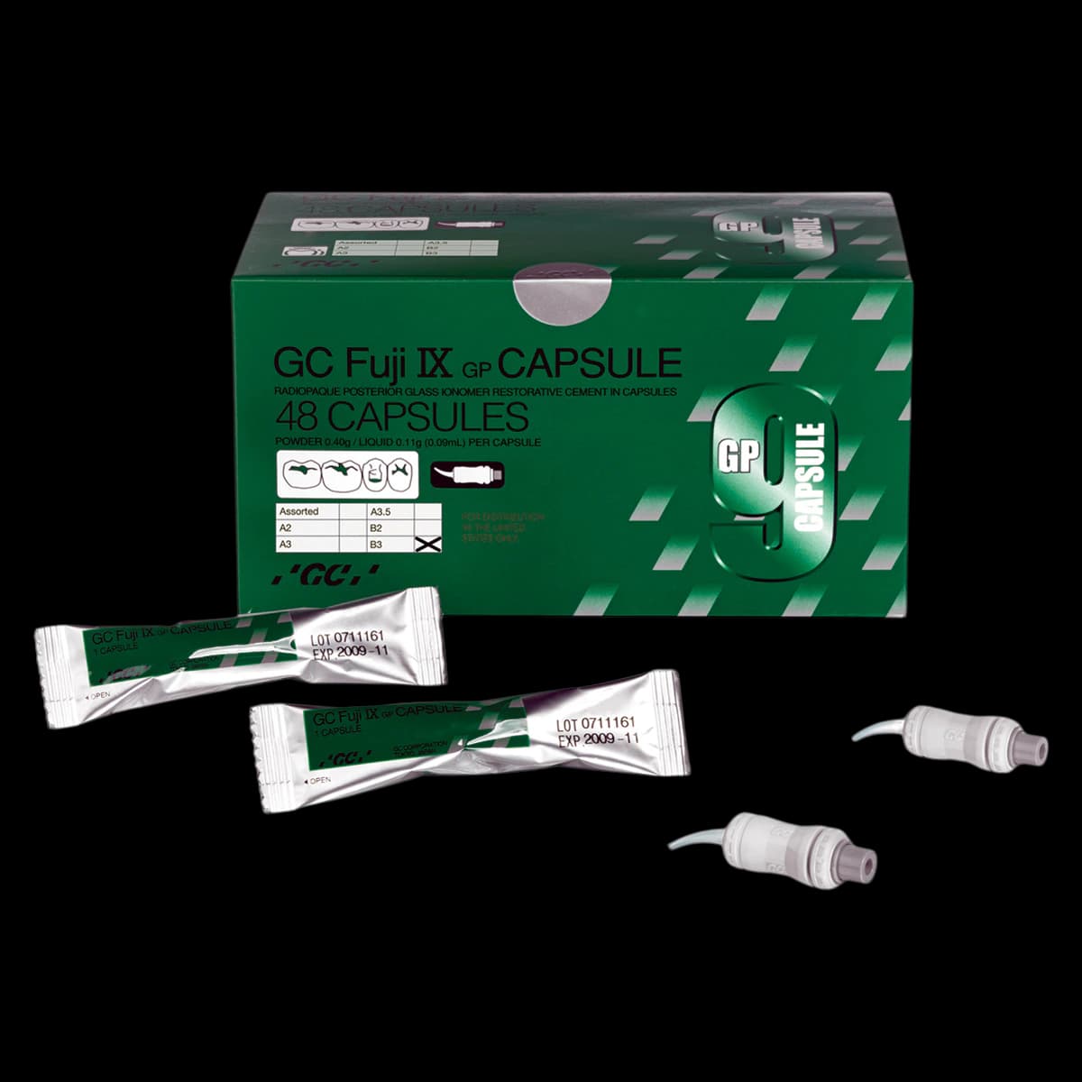 GC Fuji IX GP Packable Glass Ionomer Restorative, Capsule Refill, Shade B3, 48/Box, 425085 - Fuji IX GP B3 Capsule (48) - Image 1