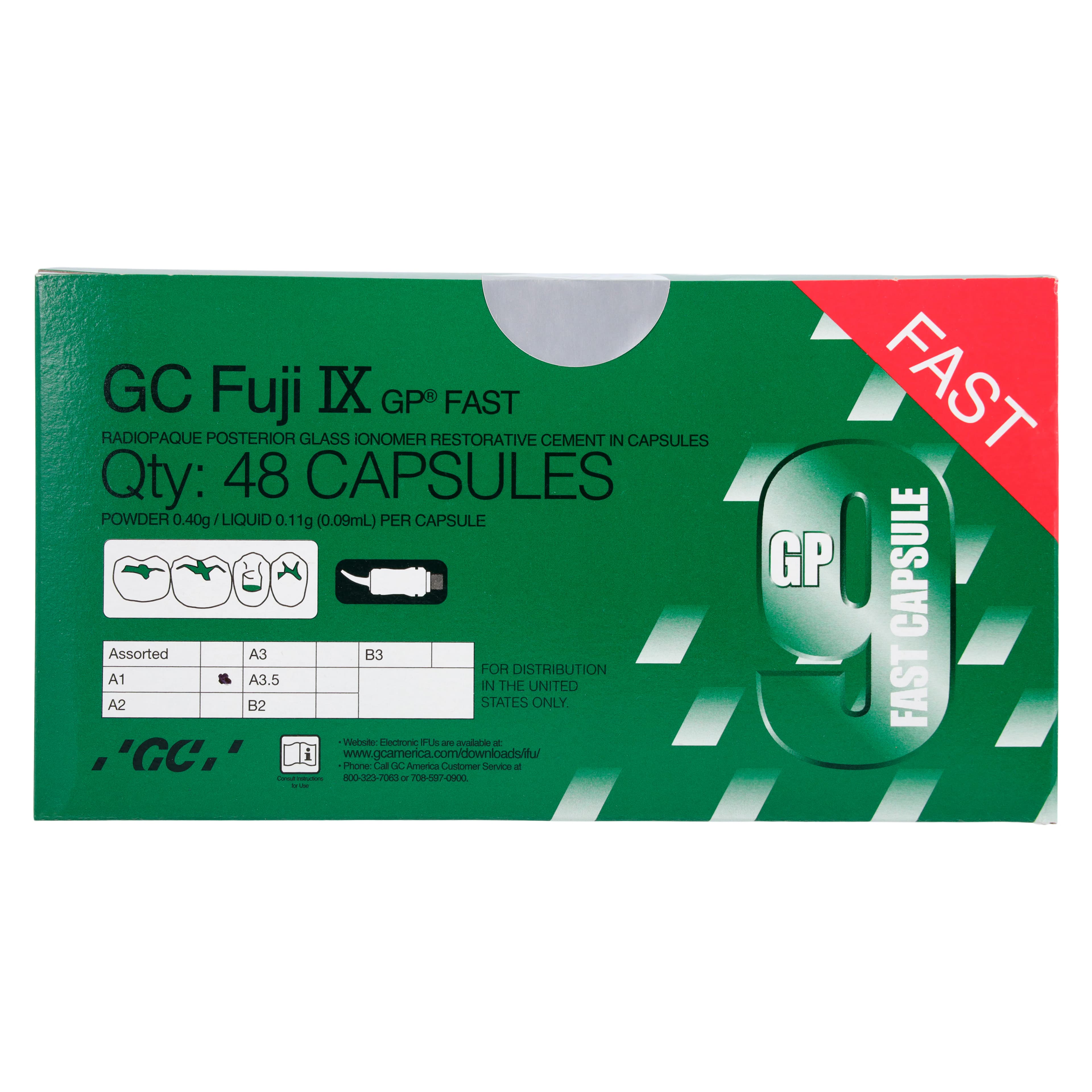 GC Fuji IX GP FAST Capsule Refill, Shade A1, 48/Box, 425066 thumbnail 4