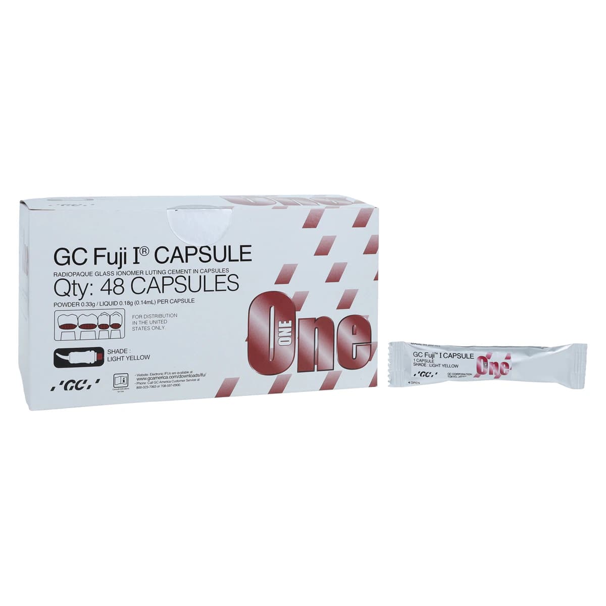 GC Fuji I Glass Ionomer Luting Cement Capsules, Light Yellow, 48/Box, 425095 thumbnail 2