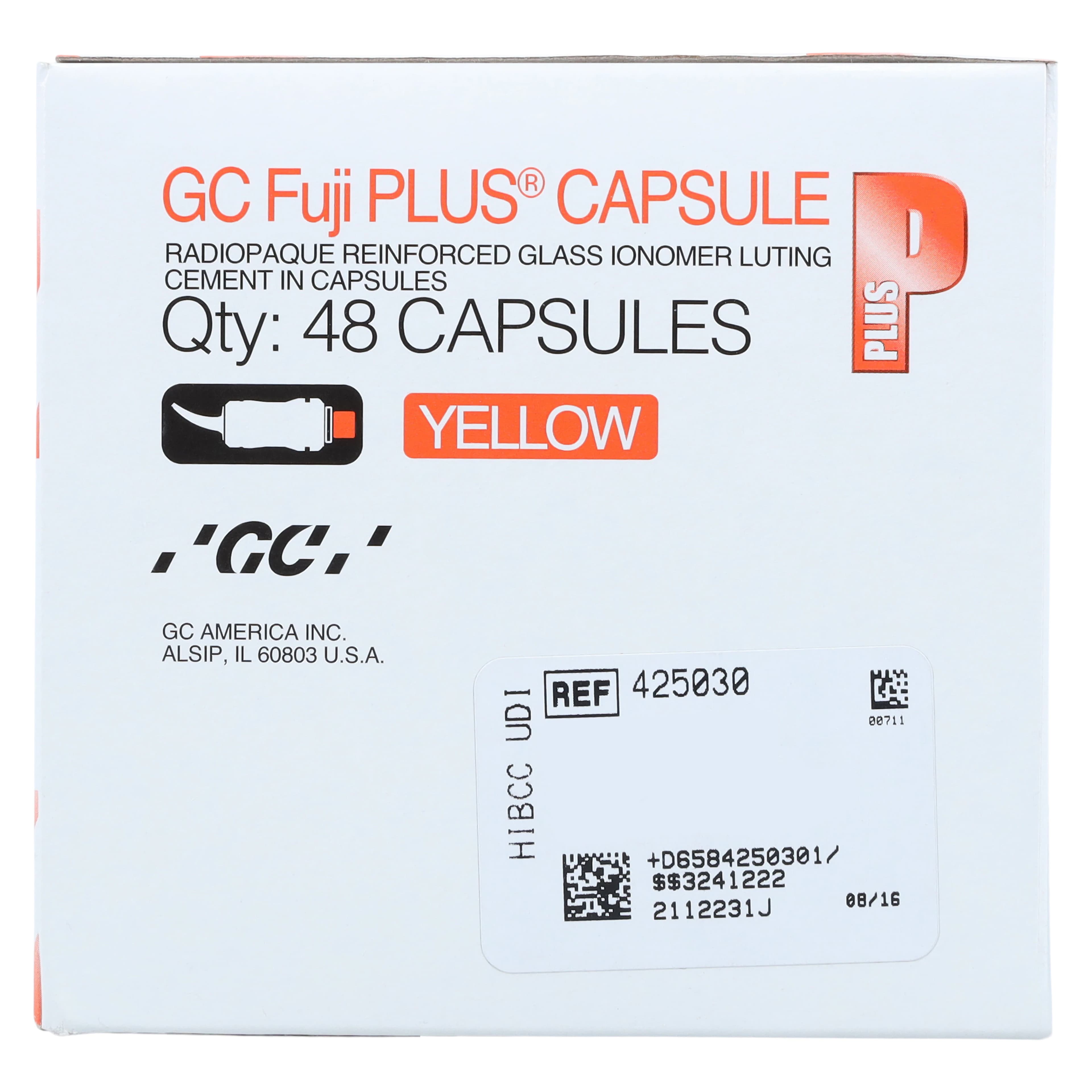 GC Fuji PLUS Resin-Reinforced Glass Ionomer Luting Cement, No-Etch Capsule Starter Package, 48 Capsules + Applier, White thumbnail 4