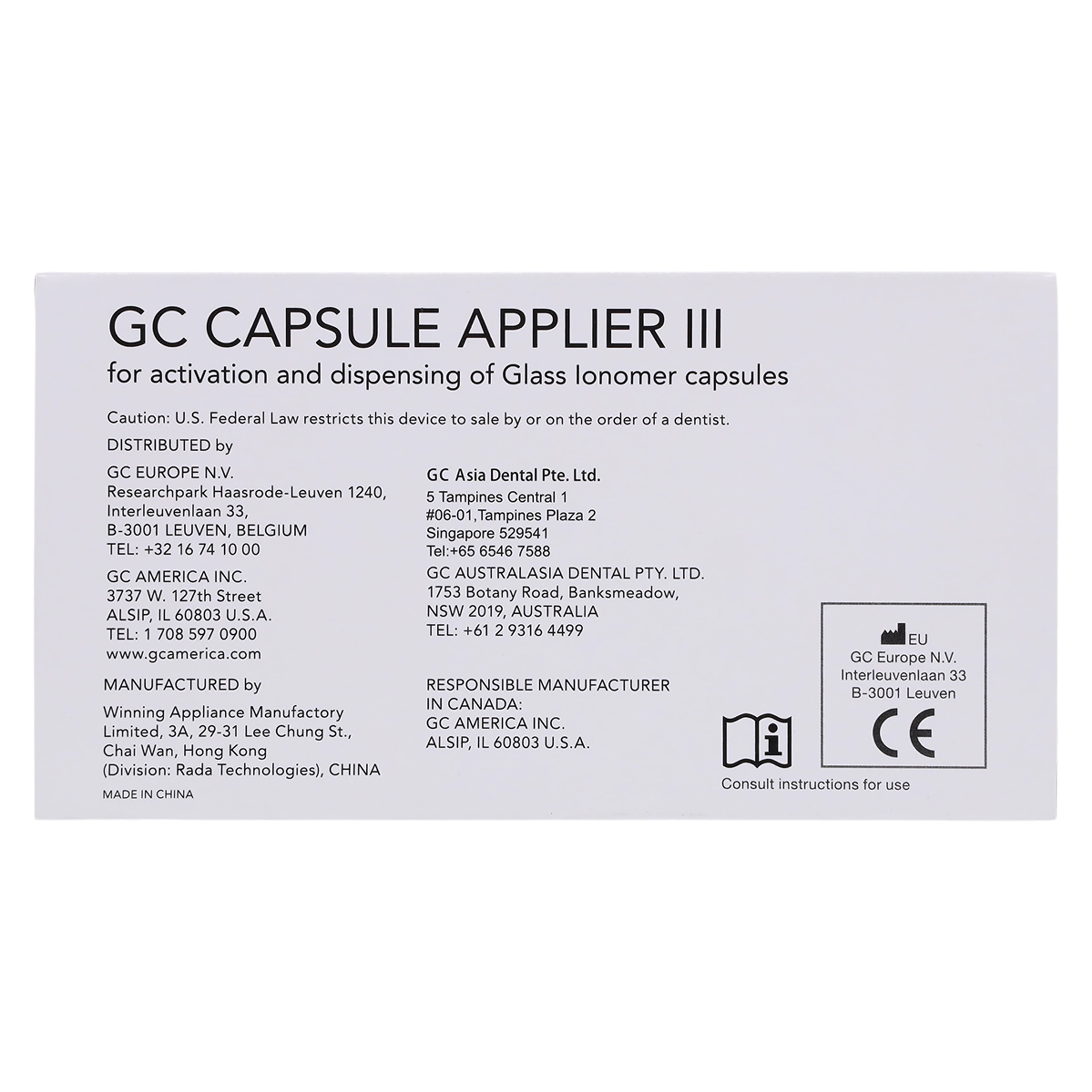 GC Fuji PLUS Resin-Reinforced Glass Ionomer Luting Cement, No-Etch Capsule Starter Package, 48 Capsules + Applier, White thumbnail 8