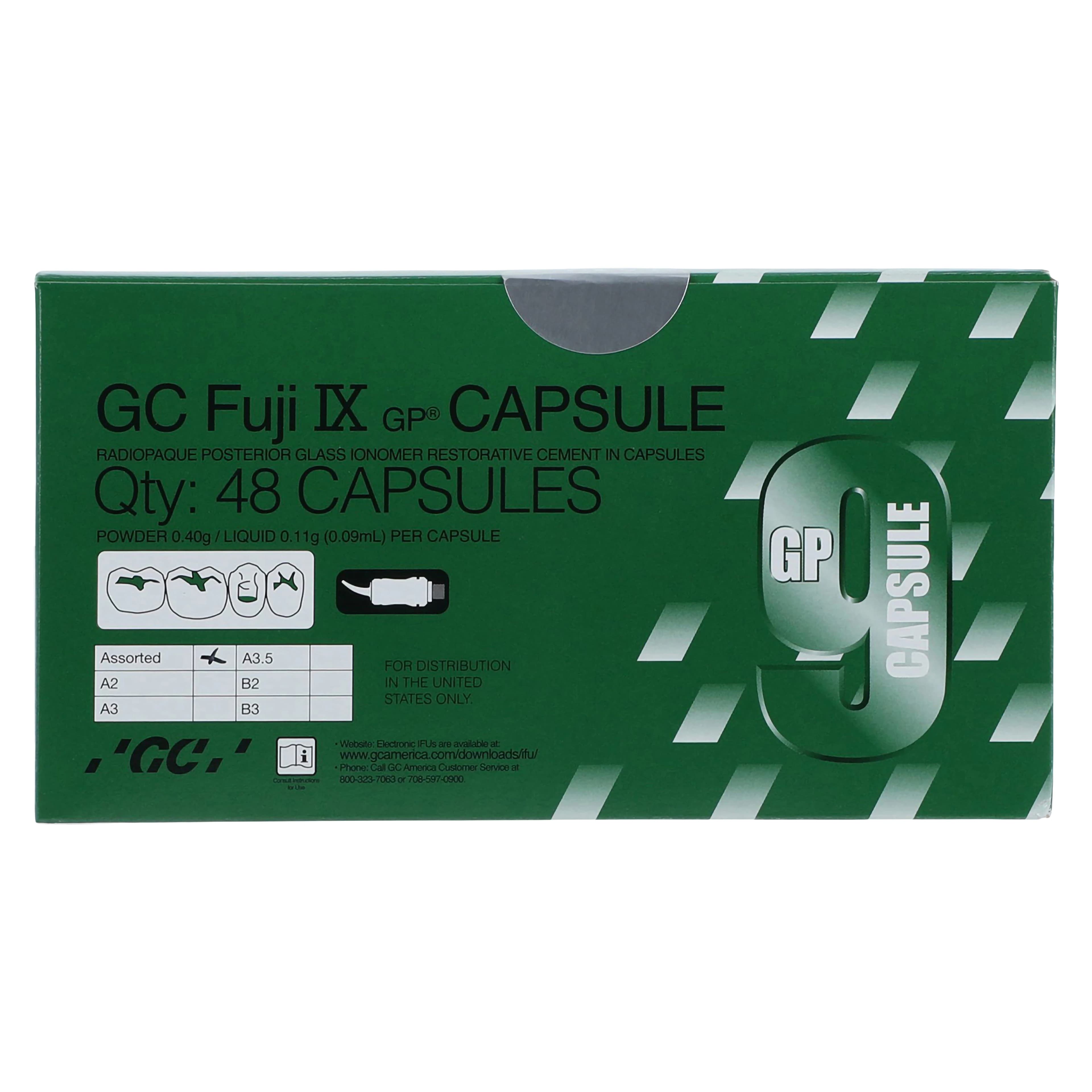 GC Fuji IX GP Packable Glass Ionomer Restorative, Capsule Assortment Starter Package, 48 Capsules, 425090 thumbnail 6