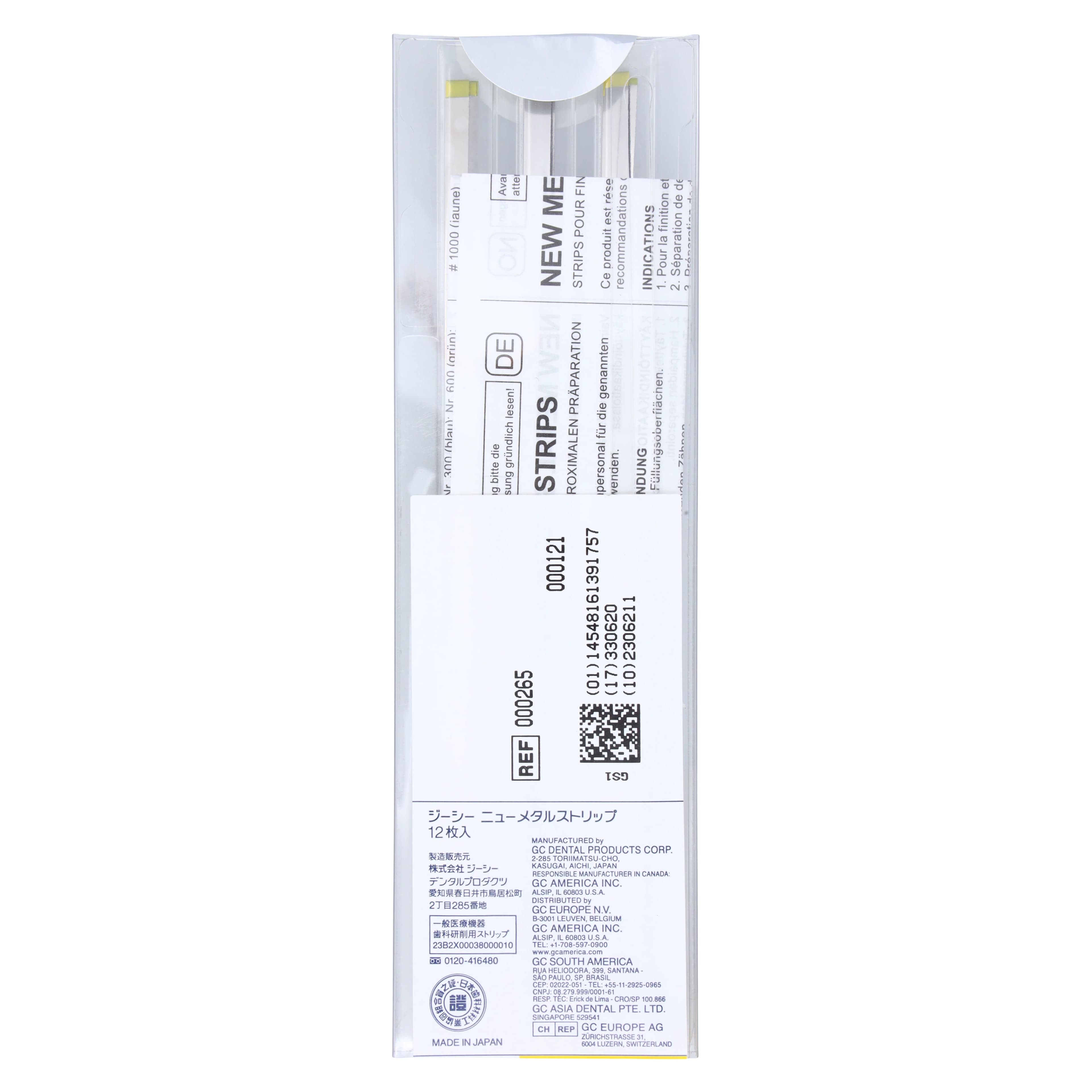 GC America Metal Finishing Strips, Refill, #1000-B Width Mesh, 50 Micron, 3.3 mm, Fine, Yellow, 12/Pk, 000265 thumbnail 2