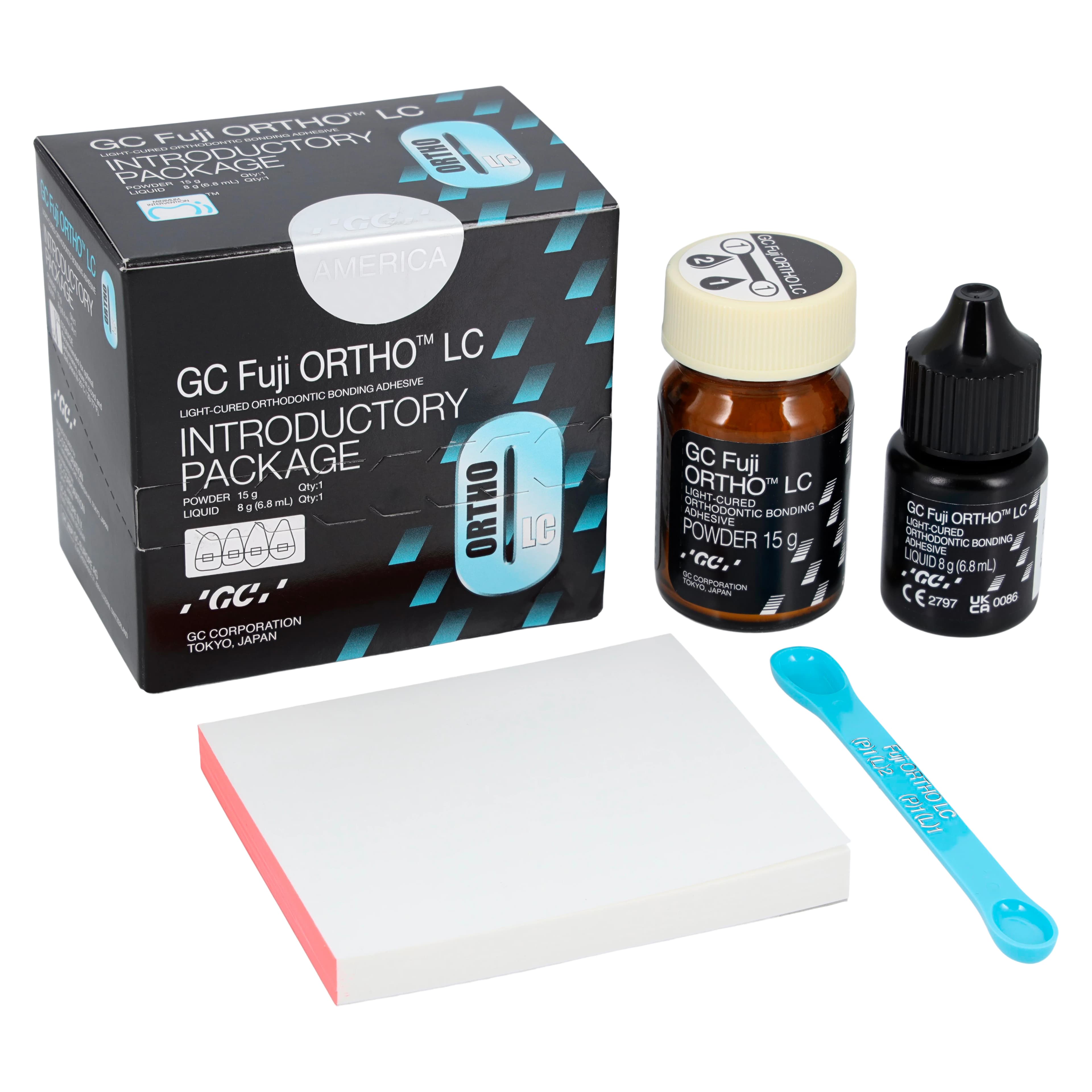 GC Fuji ORTHO LC Light-Cure Resin Reinforced Glass Ionomer Orthodontic Cement Introductory Kit, Powder/Liquid, 439401 thumbnail 2