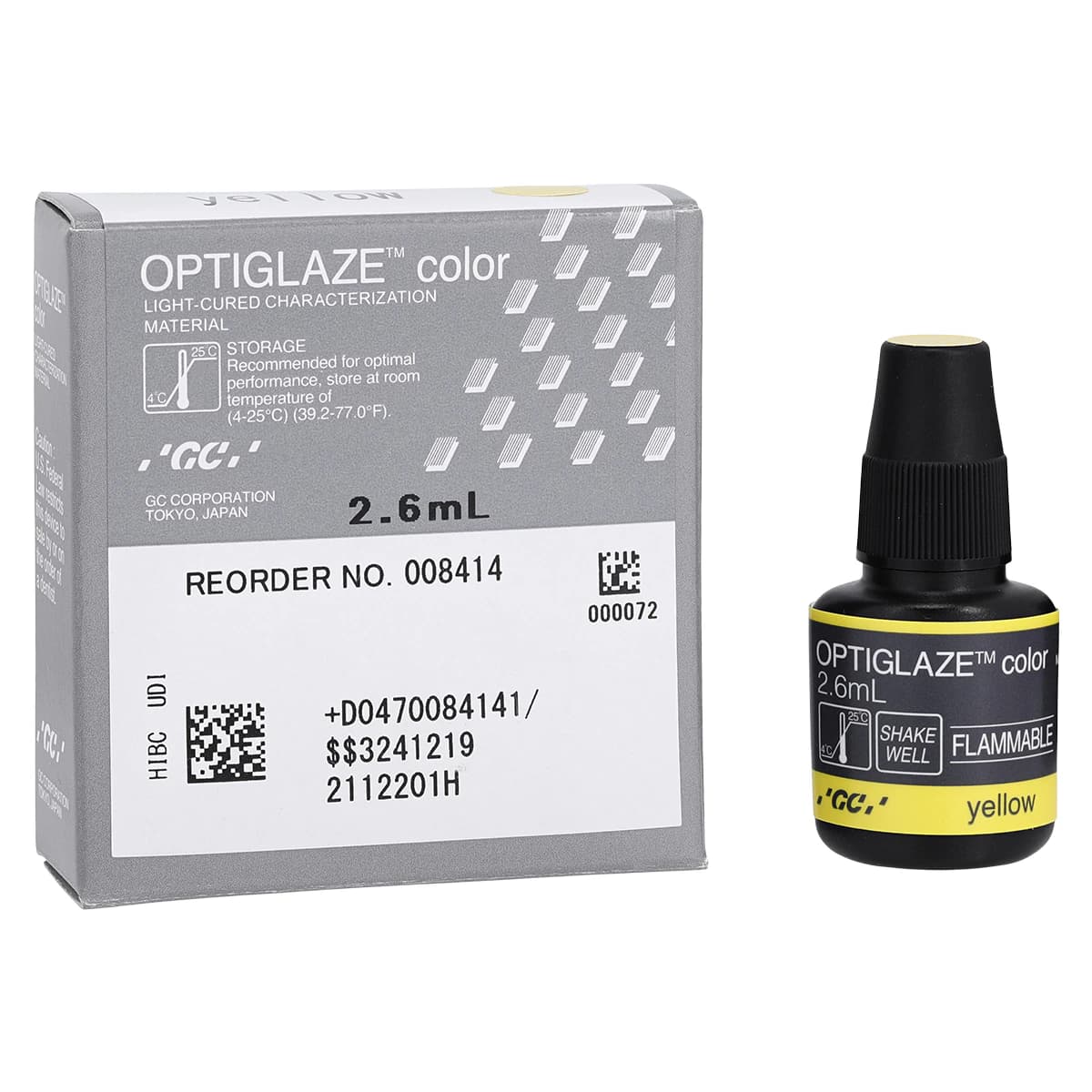 GC America OptiGlaze Color, Yellow, 2.6 mL Bottle, #008414 thumbnail 2