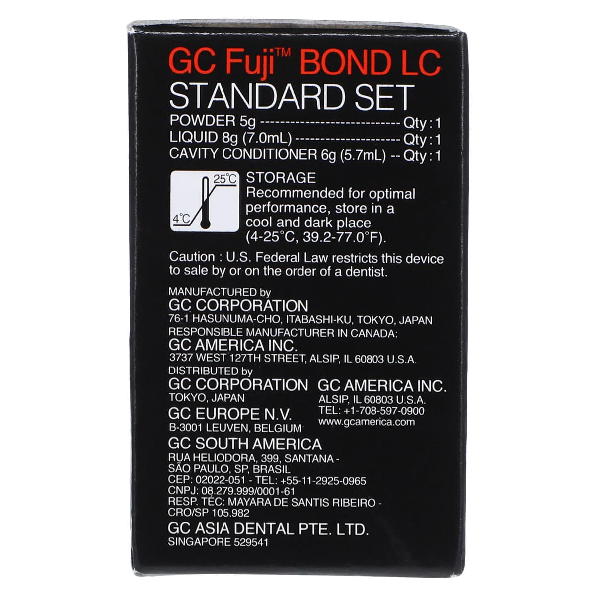 GC Fuji BOND LC Light-Cured Resin-Reinforced Glass Ionomer Bonding Agent, Standard Set (5 g Powder, 7 ml Liquid, 5.7 ml Cavity Conditioner), #000207 thumbnail 4