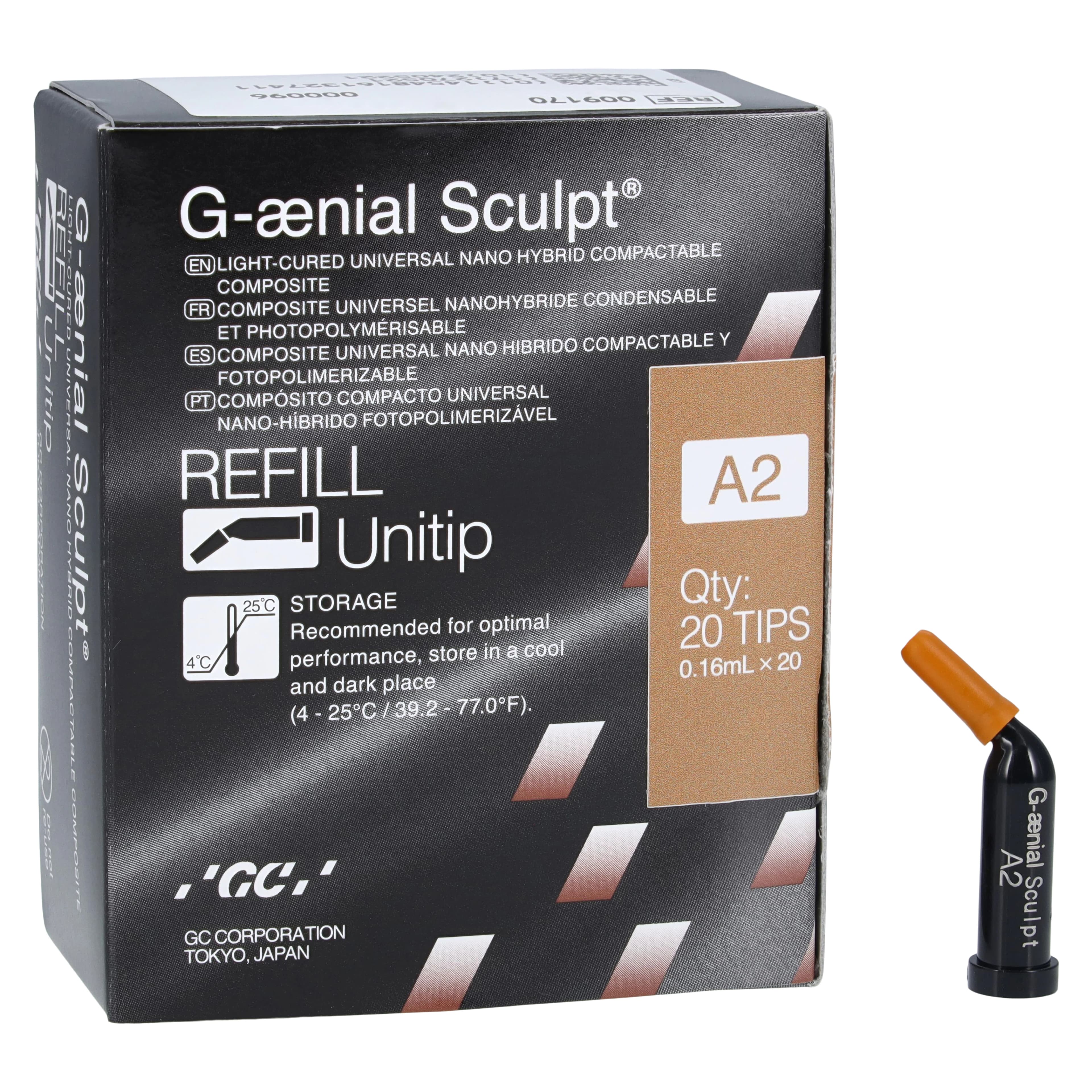 G-aenial Sculpt Universal Composite, Unitip Refill, 0.16 ml, Shade A2, 20/Pk, 009170 - G-aenial Sculpt Universal Composite, Unitip Refill, 0.16 ml, A2, 20/Pk, 009170 - Image 1