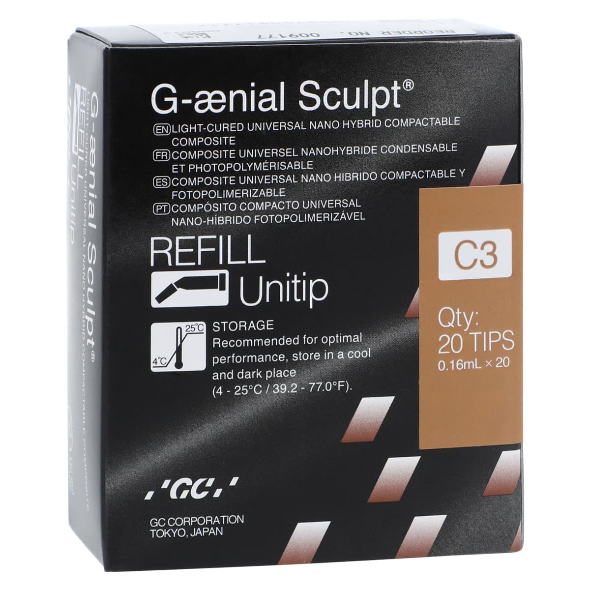 G-aenial Sculpt Universal Composite, Unitip Refill, 0.16 ml, Shade C3, 20/Pk, 009177 - G-aenial Sculpt Universal Composite, Unitip Refill, 0.16 ml, C3, 20/Pk - Image 1