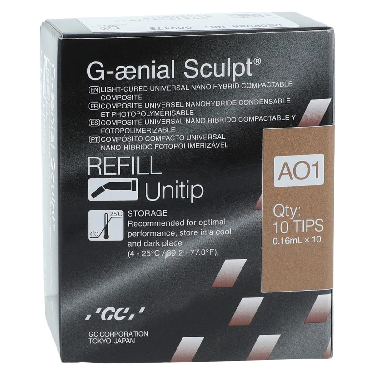 G-aenial Sculpt Universal Composite Unitip Refill, Shade AO1, 0.16 mL Tips, 10/Box, 009178 - G-&aelig;nial Sculpt&nbsp;Universal Composite Unitip Refill - Image 1