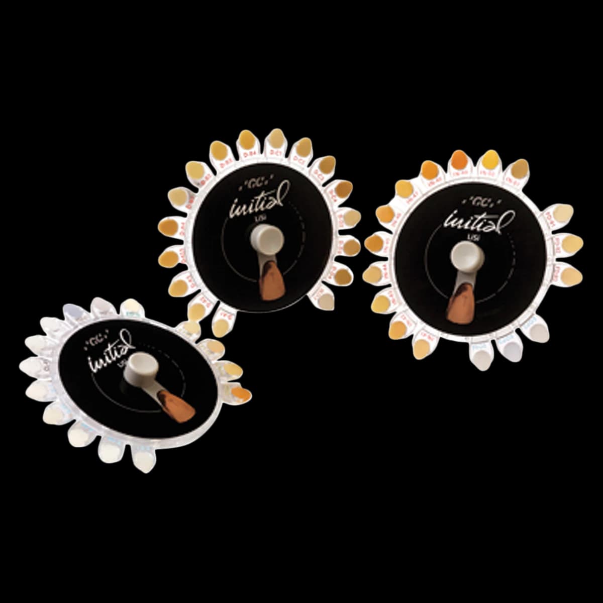 GC Initial LiSi Shade Guide, Disc, 3 Pieces - *GC Initial LiSi Shade Guide 3pcs (disc) - Image 1