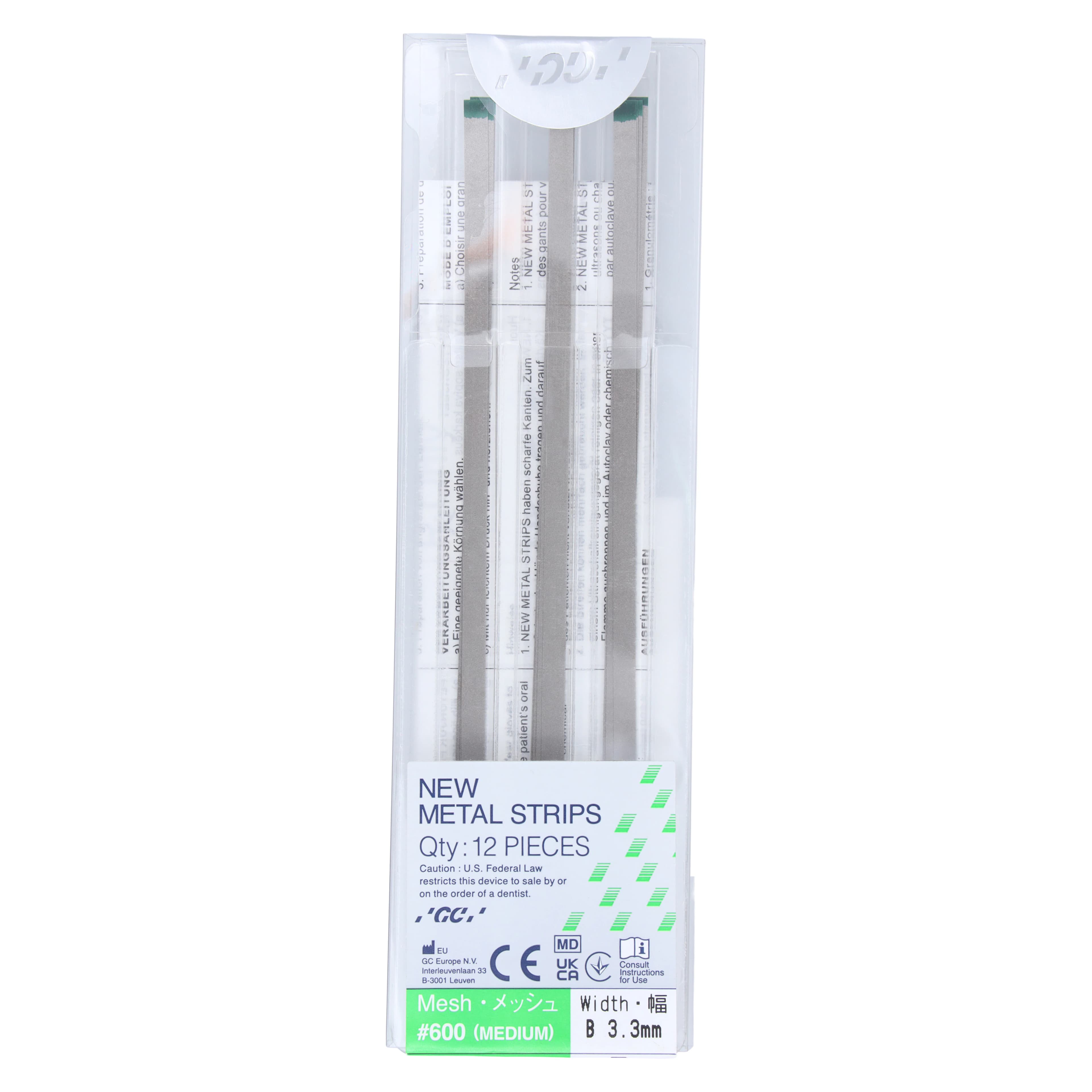GC America Metal Finishing Strips, Refill, #600-B Width Mesh, 70 Micron, 3.3 mm, Medium, Green, 12/Pk, 000261 - Metal Finishing Strips, Refill, # 600-B Width Mesh, 70 Micron, 3.3 mm, Medium, Green, 12/Pk, 000261 - Image 1