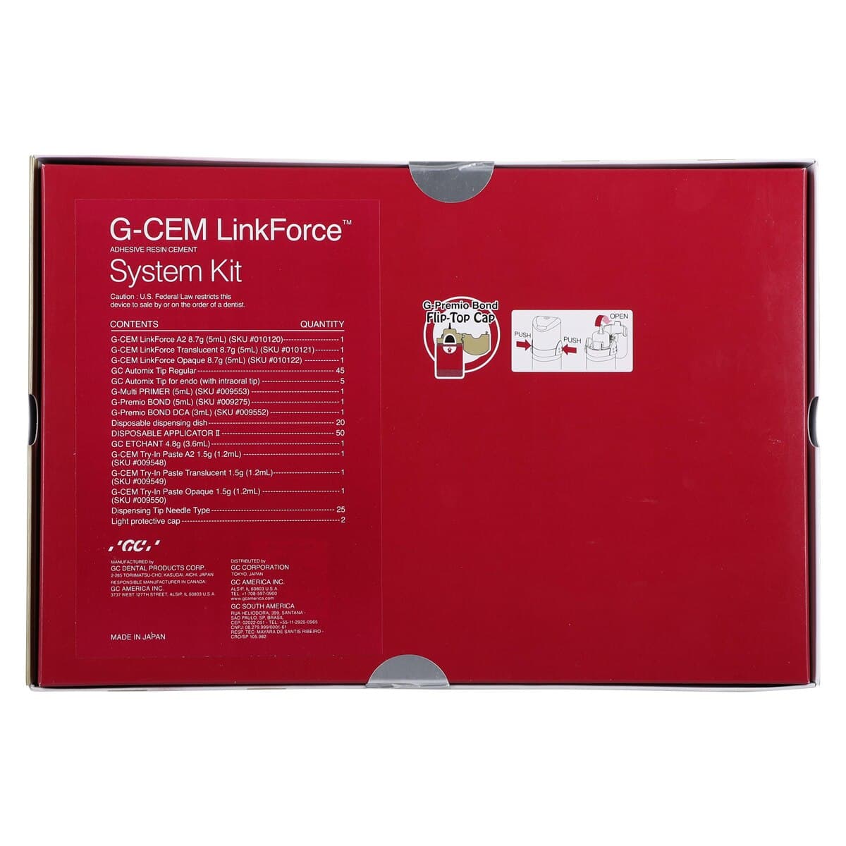 G-CEM LinkForce Adhesive Resin Cement System Kit, Dual-Cure, Shades A2/Translucent/Opaque, 3 x 8.7g Syringes, 009541 thumbnail 4