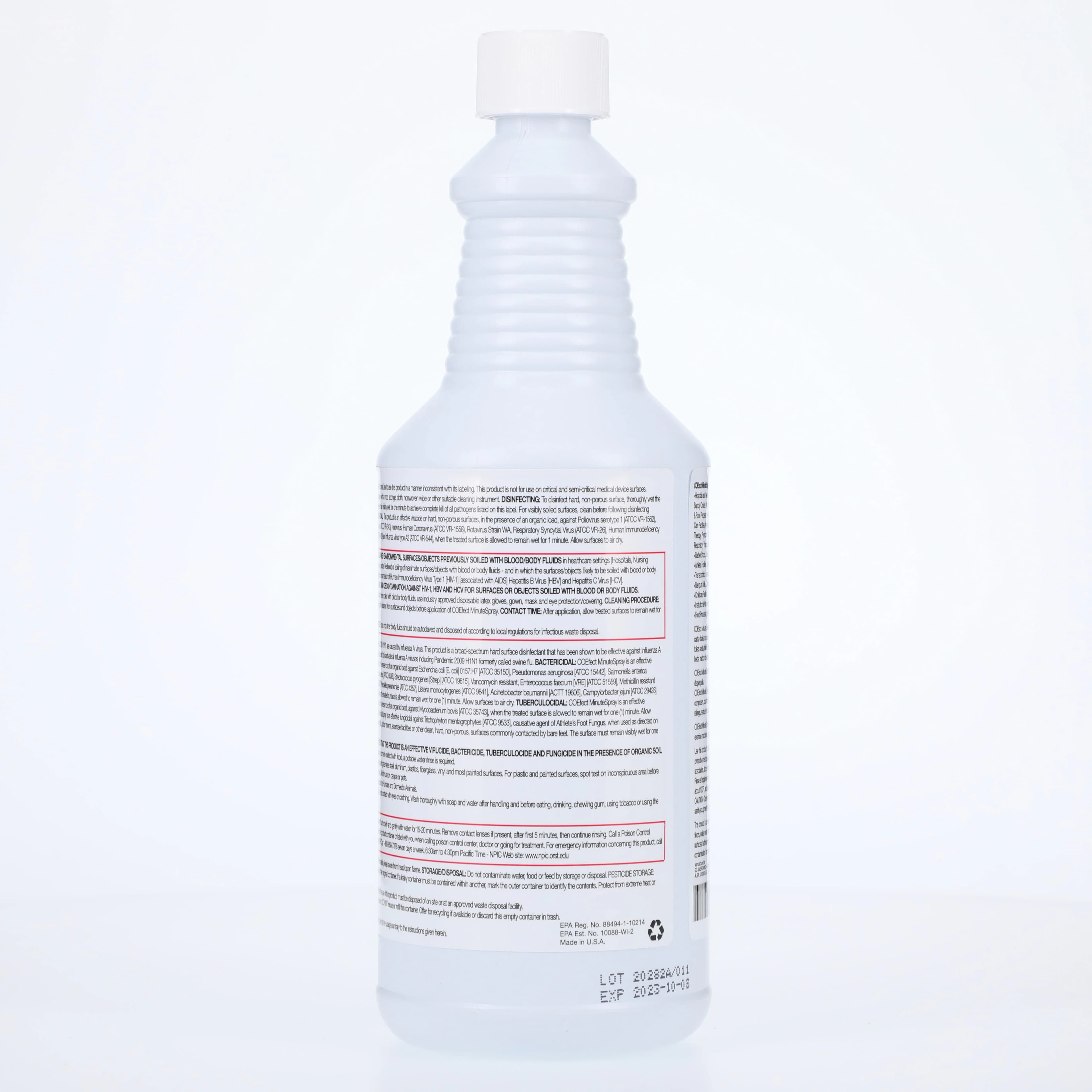 COEfect MinuteSpray Surface Disinfectant, 32 oz Bottle, EPA Registered, 1-Minute Kill Time, 557201 thumbnail 3