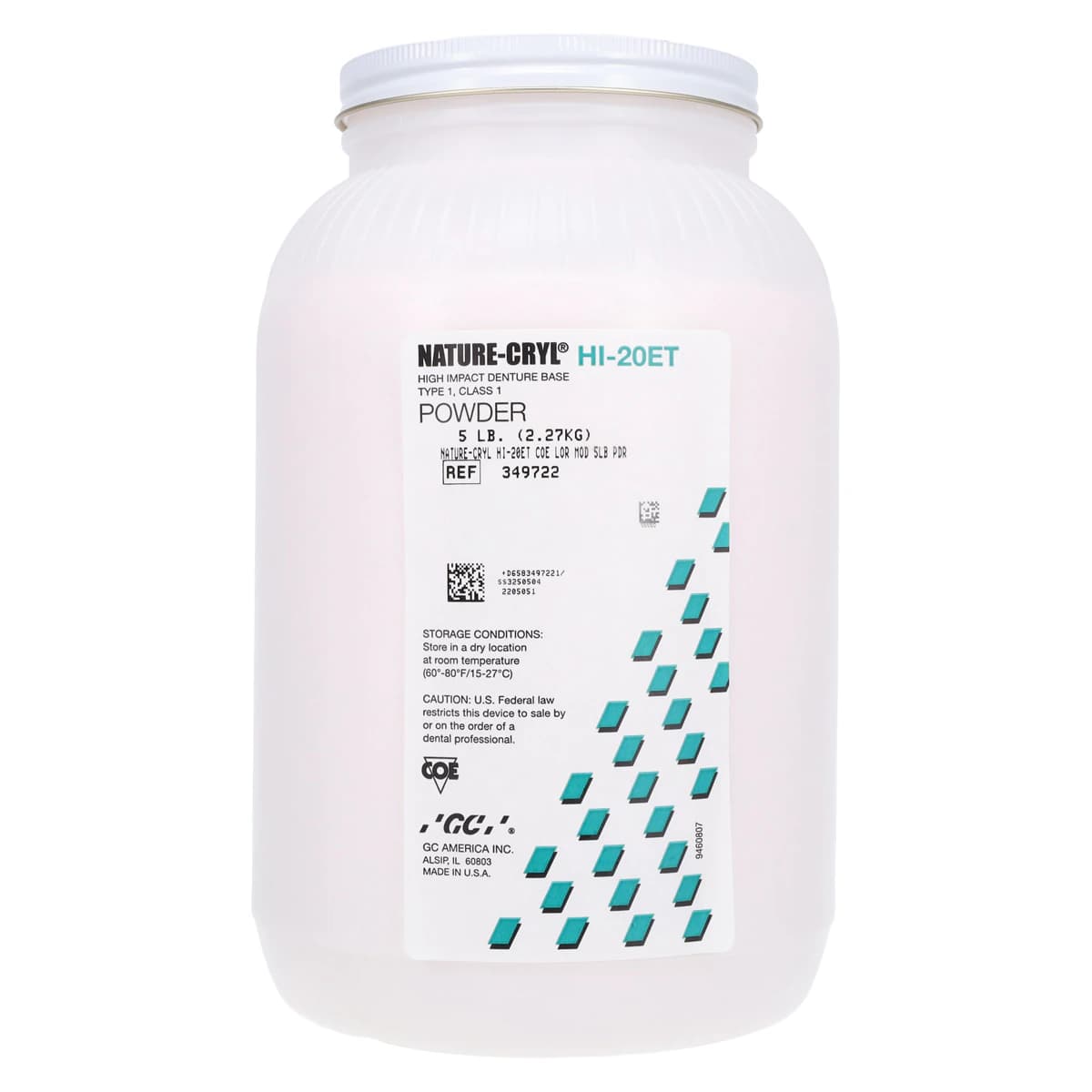 Nature-Cryl HI-20ET Ultra High Impact Heat Cured Denture Resin Powder, COE-LOR Moderate, 5 lb thumbnail 3
