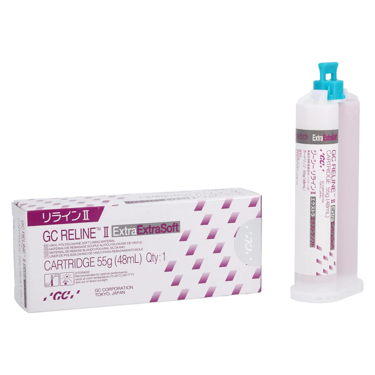 GC Reline II Soft Denture Reline Material, Extra Extra Soft, 48 ml (55 g) Cartridge Refill, 1/Pk, 010257 thumbnail 2