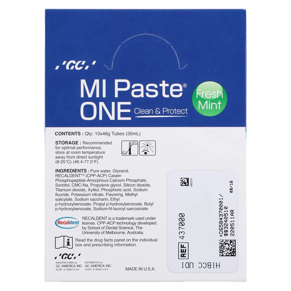 MI Paste ONE Anticavity Toothpaste, Fresh Mint, 46g Tube, 10/Box, 437000 thumbnail 7
