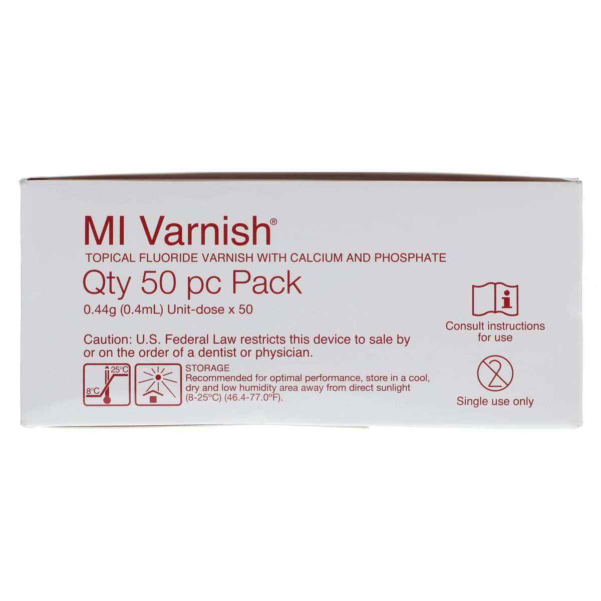 MI Varnish Strawberry 5% NaF with RECALDENT (CPP-ACP), 0.4 mL Unit Dose, 50/Pack, 442500 thumbnail 4