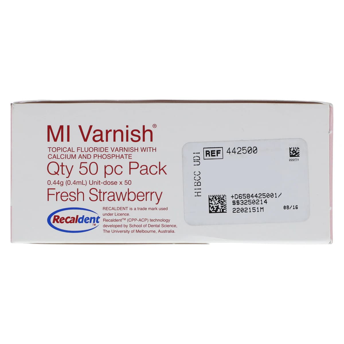 MI Varnish Strawberry 5% NaF with RECALDENT (CPP-ACP), 0.4 mL Unit Dose, 50/Pack, 442500 thumbnail 5