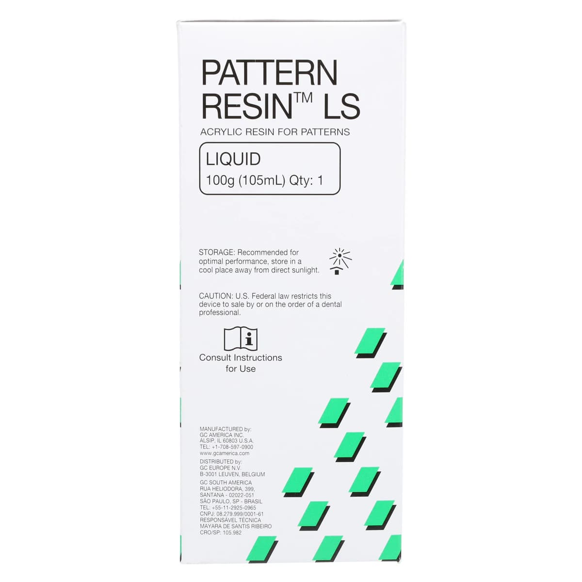 GC America Pattern Resin LS Self-Curing Acrylic Die Material, Liquid Refill, 100 g / 105 mL, 1/Pk, #335203 thumbnail 6