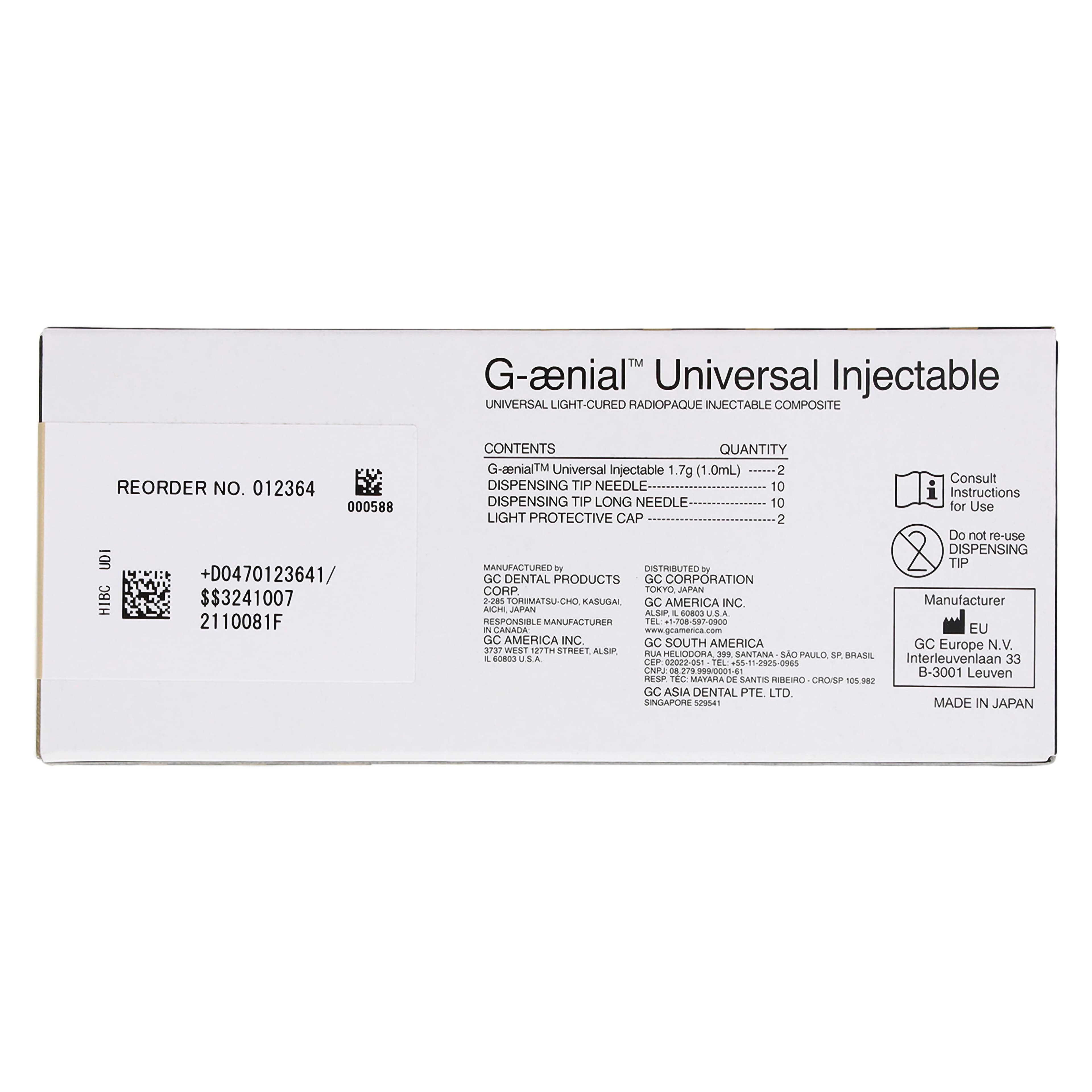 G-aenial Universal Injectable Composite, Shade A1, 1.7 g (1.0 mL) Syringe, Pack of 2, 012364 thumbnail 8