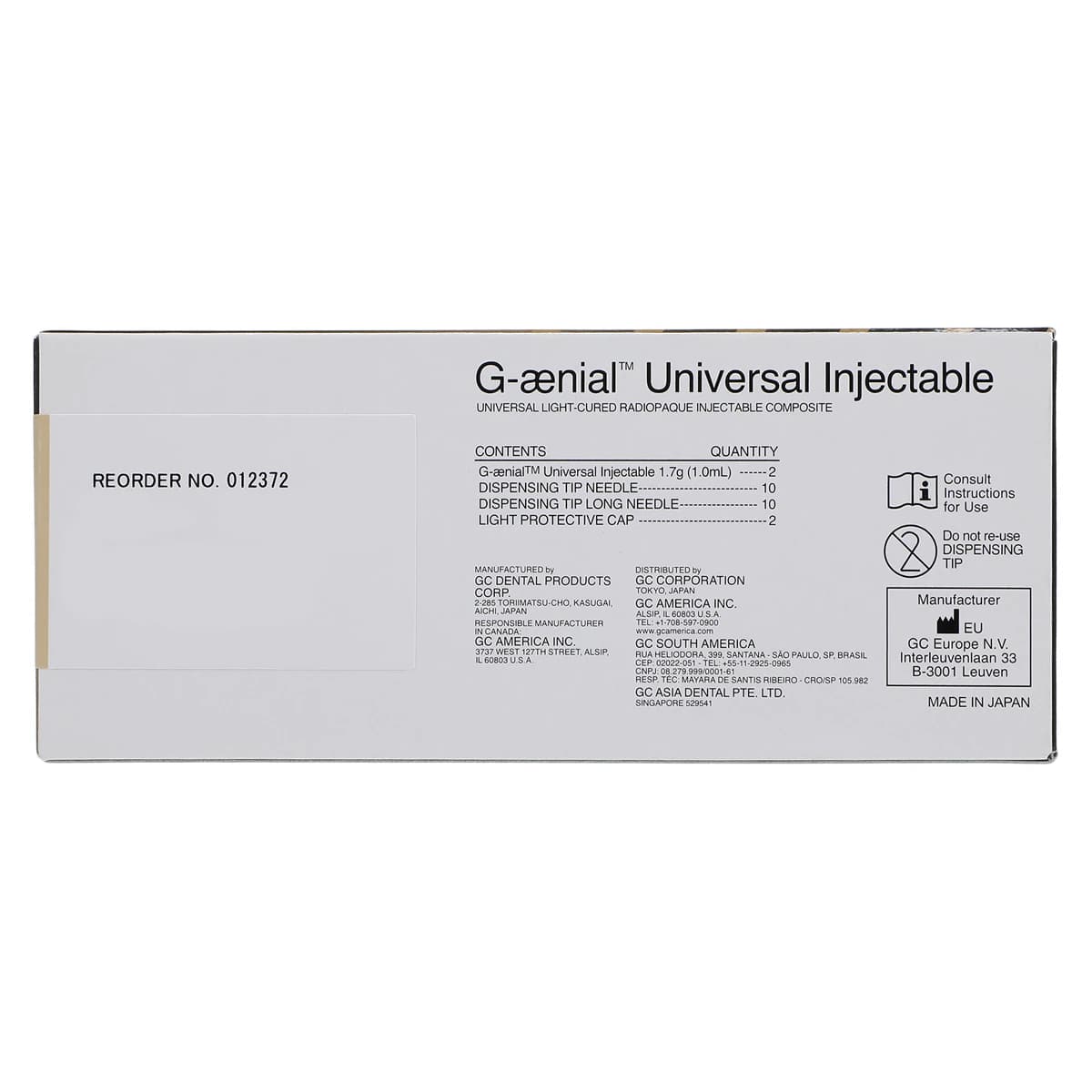 G-aenial Universal Injectable Composite, Shade CVD, 1.7 g (1.0 mL) Syringe, Pack of 2, 012372 thumbnail 3