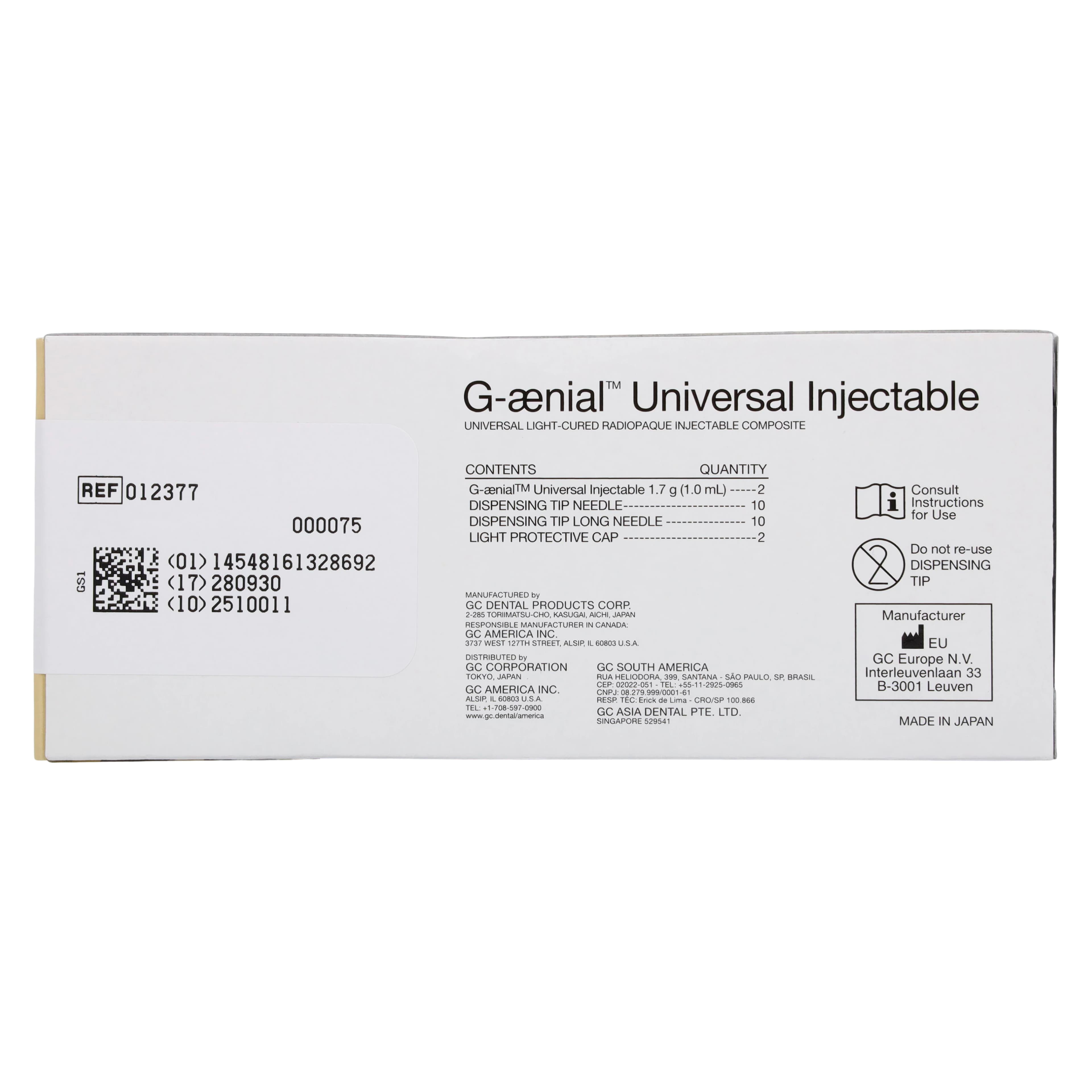 G-aenial Universal Injectable Composite Syringe, Shade AE, 1.7 g (1.0 mL), 2/Pkg, 012377 thumbnail 6