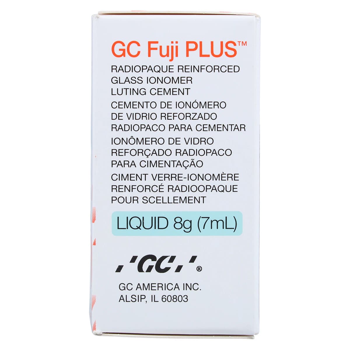 GC Fuji PLUS Resin-Reinforced Glass Ionomer Luting Cement Liquid Refill, 7 mL Bottle, 431091 thumbnail 5