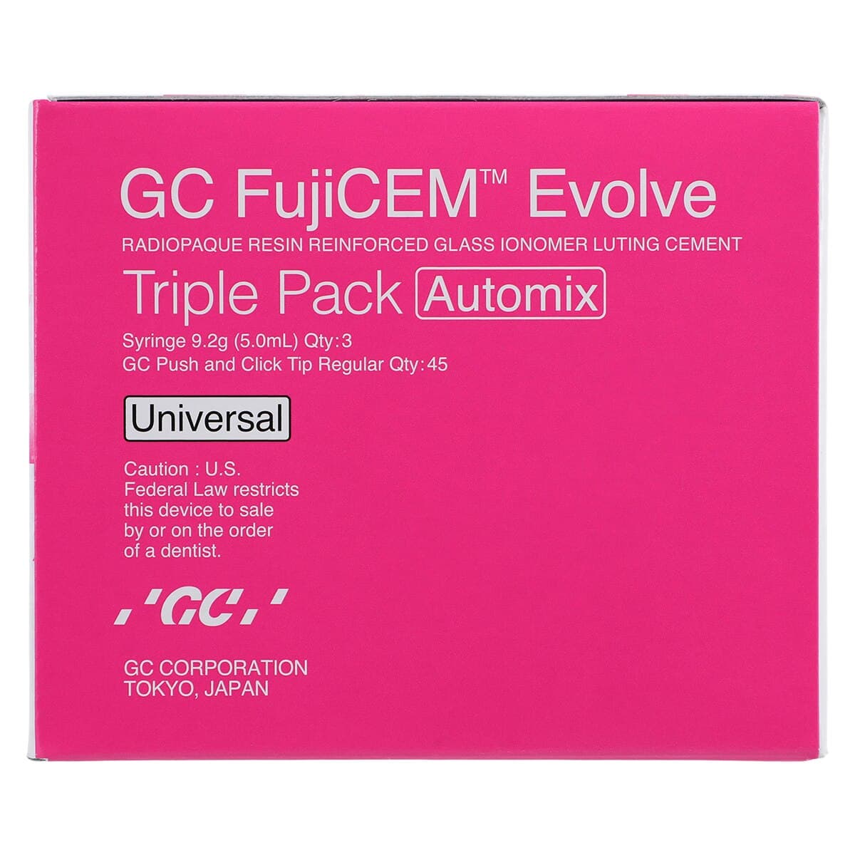 GC FujiCEM Evolve Automix Resin-Reinforced Glass Ionomer Cement, 9.2g Syringe, Pack of 3, 012950 thumbnail 6