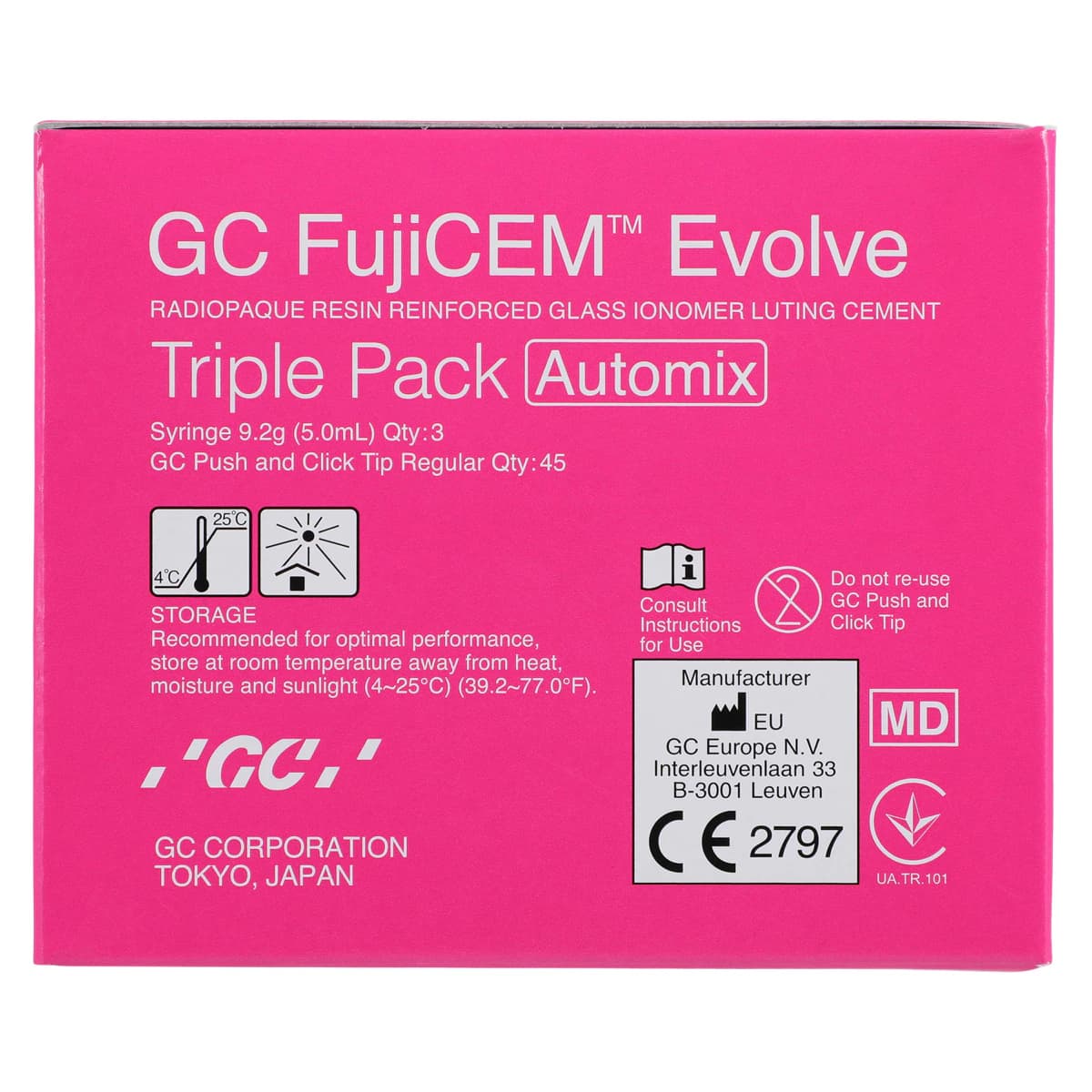 GC FujiCEM Evolve Automix Resin-Reinforced Glass Ionomer Cement, 9.2g Syringe, Pack of 3, 012950 thumbnail 7