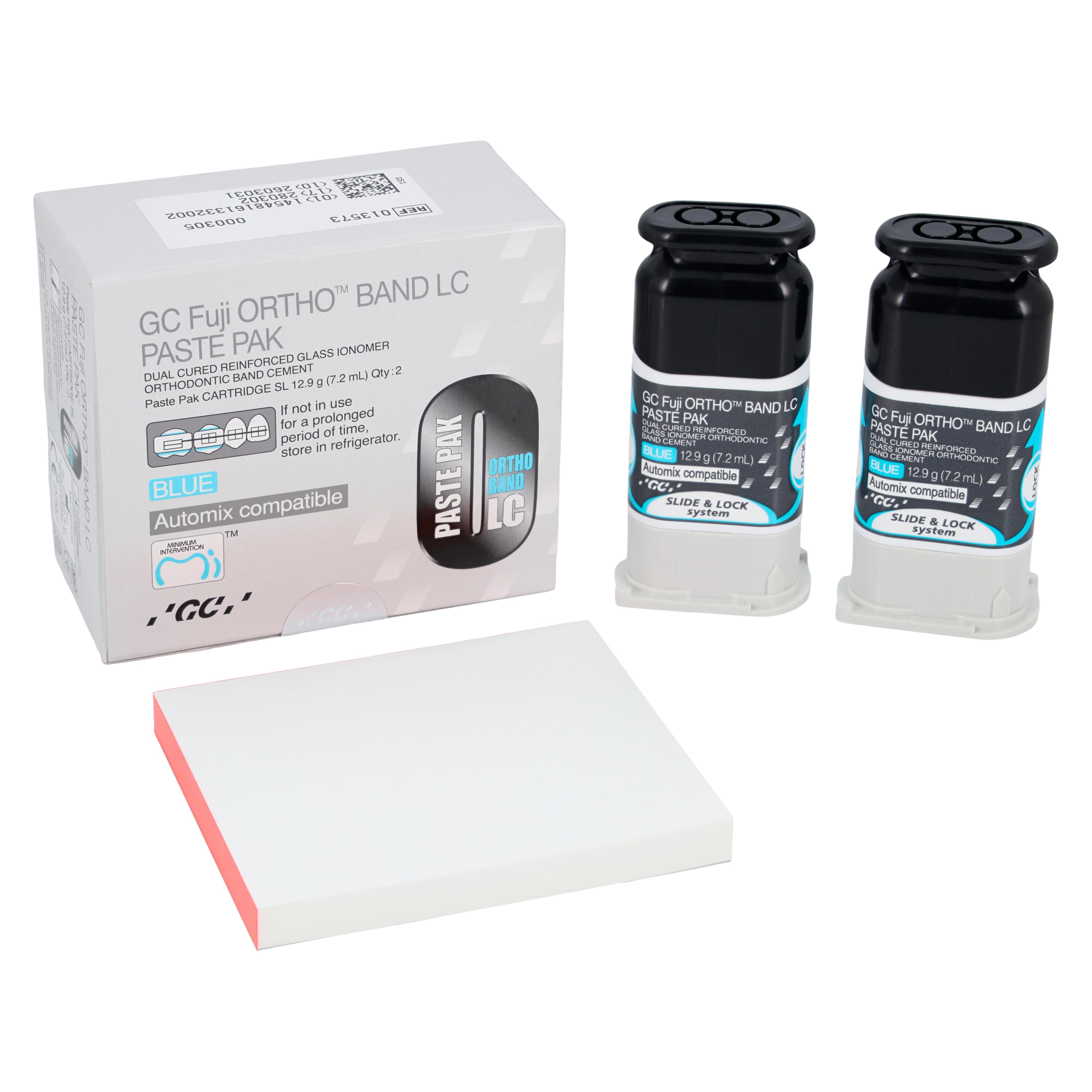 GC Fuji Ortho Band LC Automix SL Paste Pak, Light-Cured Resin-Reinforced Glass Ionomer Orthodontic Band Adhesive, 2 x 7.2 mL Cartridges, 013573 thumbnail 2