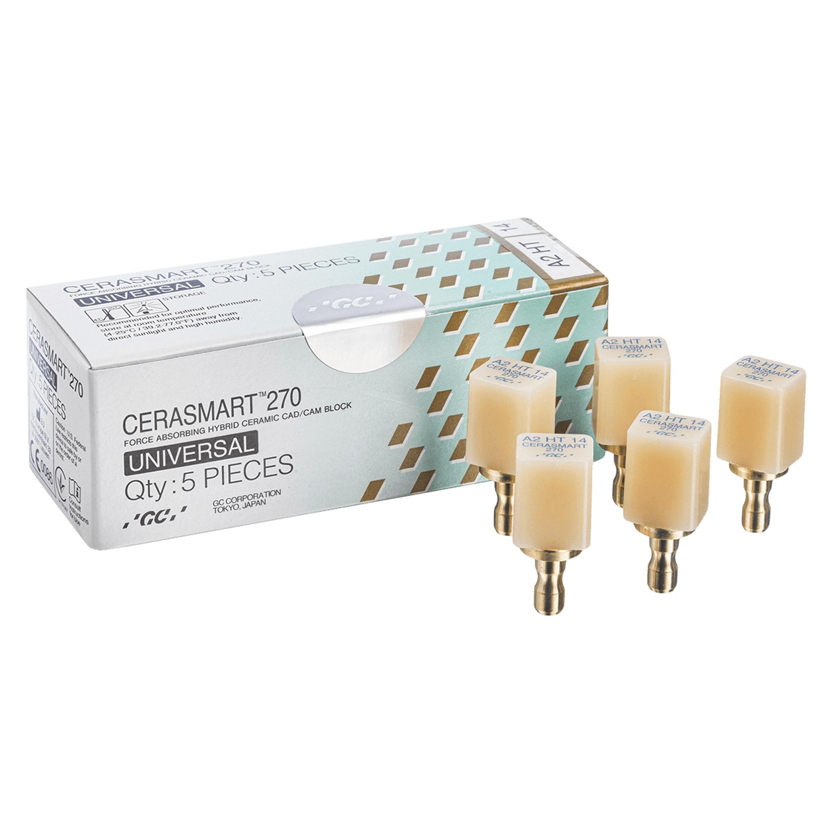 CERASMART 270 Universal Block HT Size 12 Shade A1, Pack of 5 - CERASMART® 270 Universal Block HT Size 12 Shade A1 Pack of 5 - Image 1