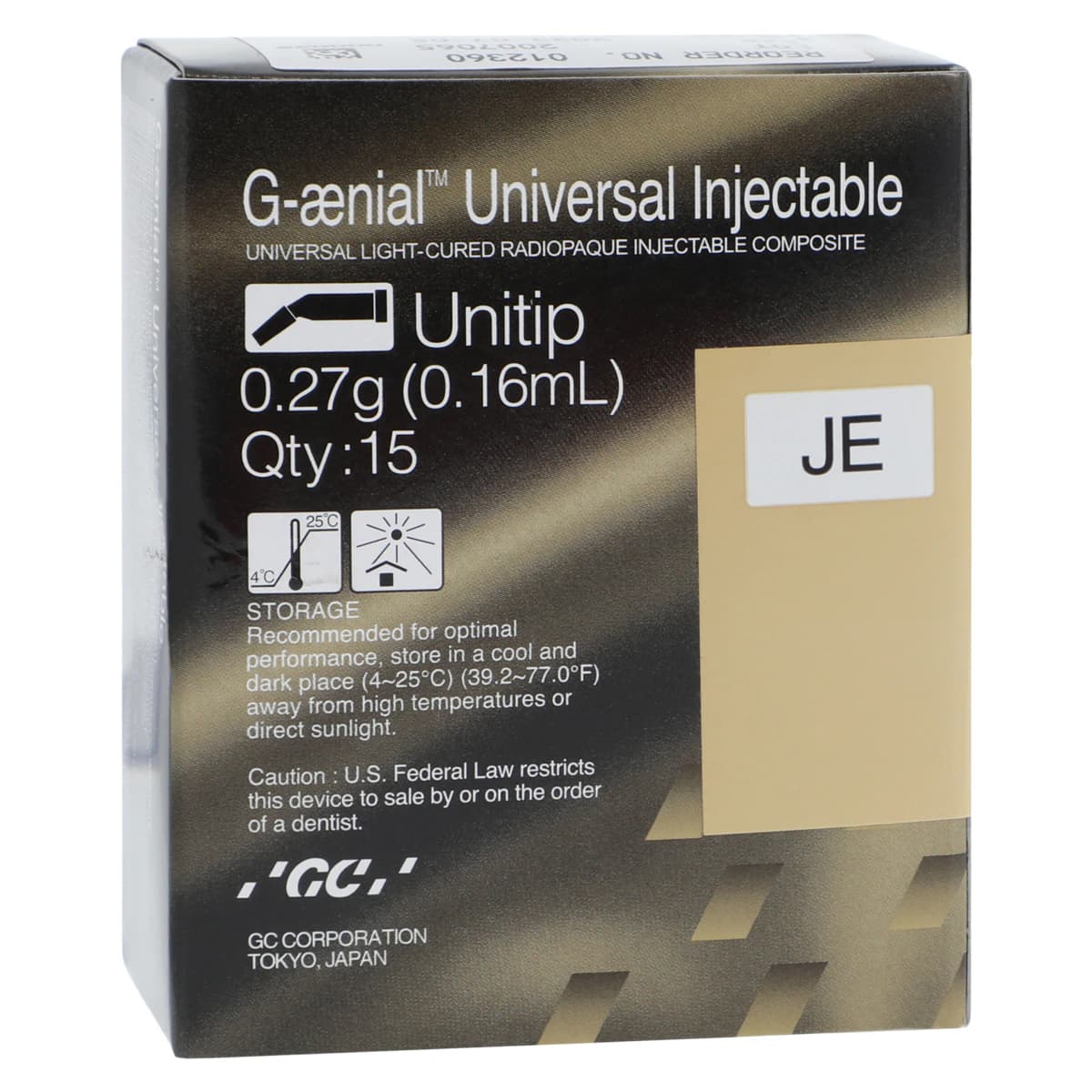 G-aenial™ Universal Injectable Composite, Unitips, Shade JE, 0.16 mL, 15/Pkg - G-aenial™ Universal Injectable Unitips JE 0.16ml Box of 15 - Image 1