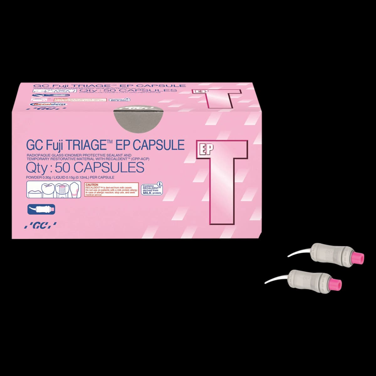 GC Fuji TRIAGE EP Glass Ionomer Pit & Fissure Sealant, White, 50 Capsules/Box, 013605 - Fuji TRIAGE EP 50/Caps White - Image 1