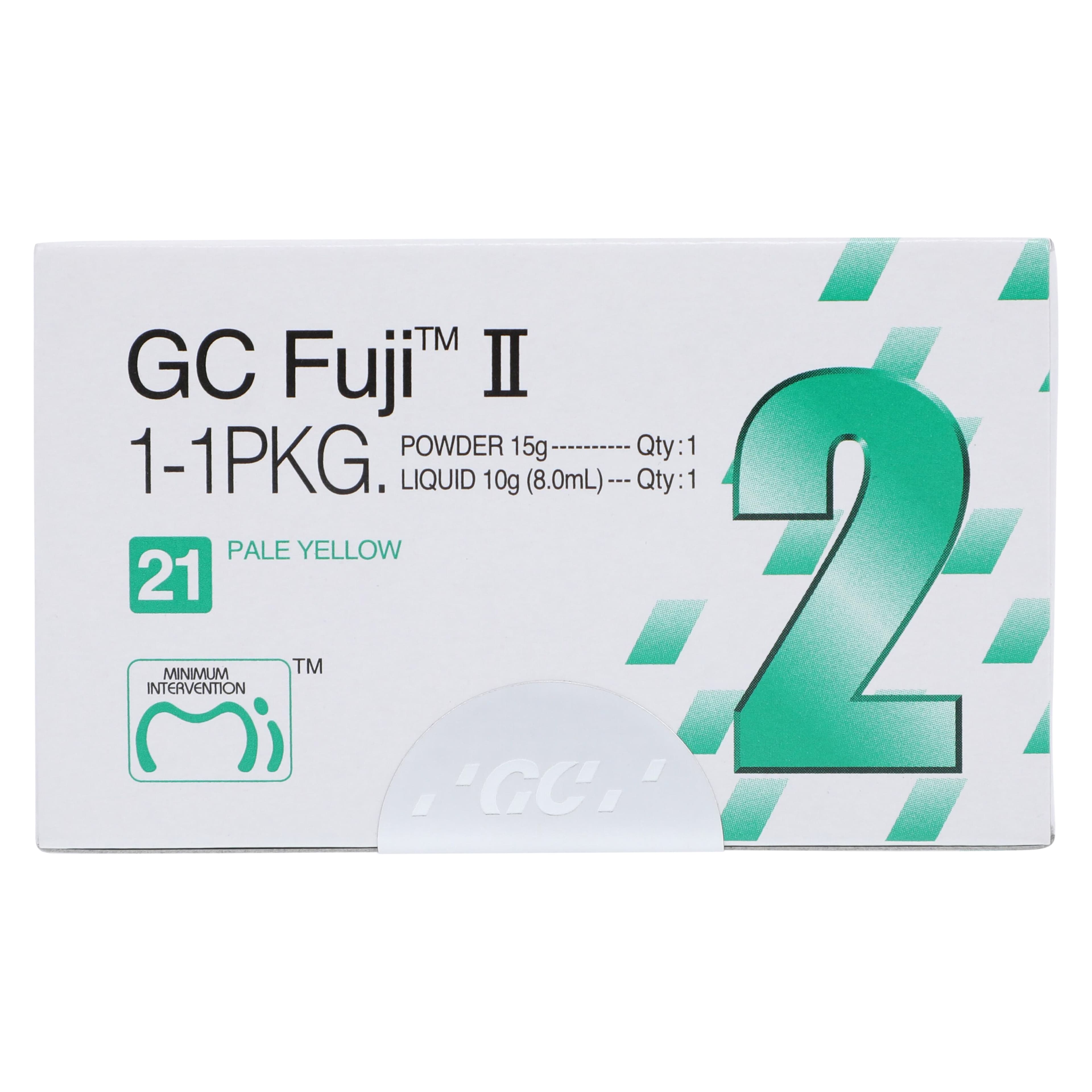 GC Fuji II Glass Ionomer Restorative, 1:1 Powder/Liquid Package, Shade #21 Pale Yellow, 15 g Powder / 8 mL Liquid, 000101 thumbnail 7