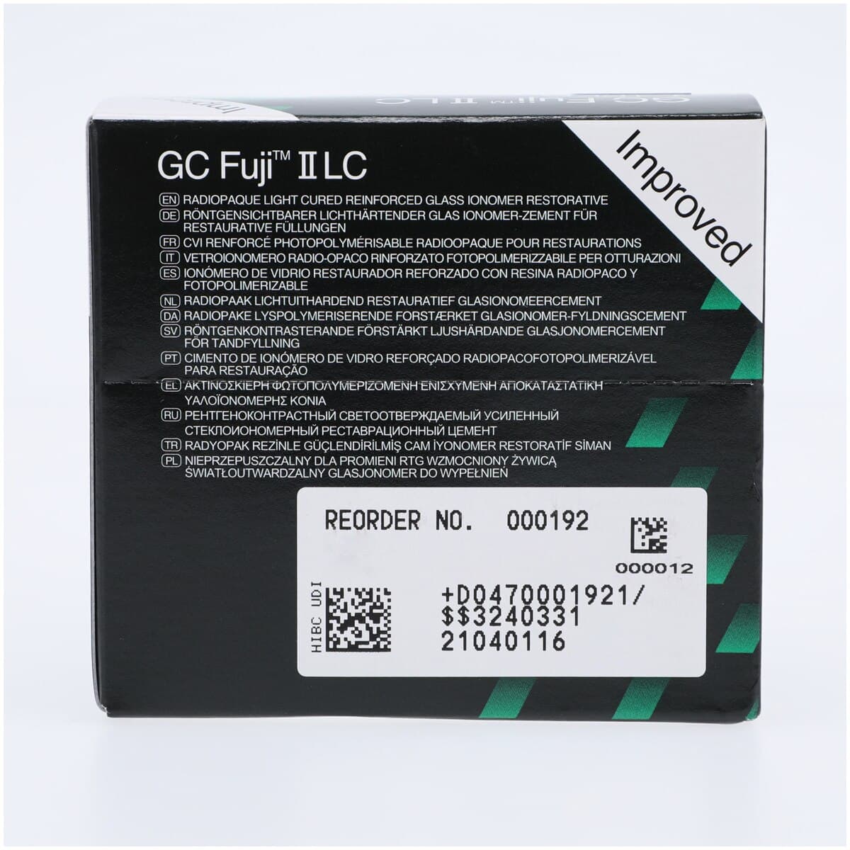 GC Fuji II LC Improved Light-Cured Resin-Reinforced Glass Ionomer Restorative, Powder/Liquid 1:1 Package, Shade C2, #000192 thumbnail 3