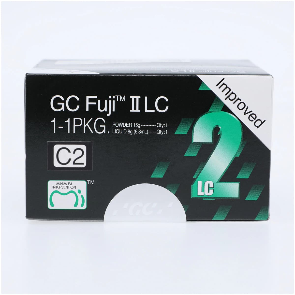 GC Fuji II LC Improved Light-Cured Resin-Reinforced Glass Ionomer Restorative, Powder/Liquid 1:1 Package, Shade C2, #000192 thumbnail 2
