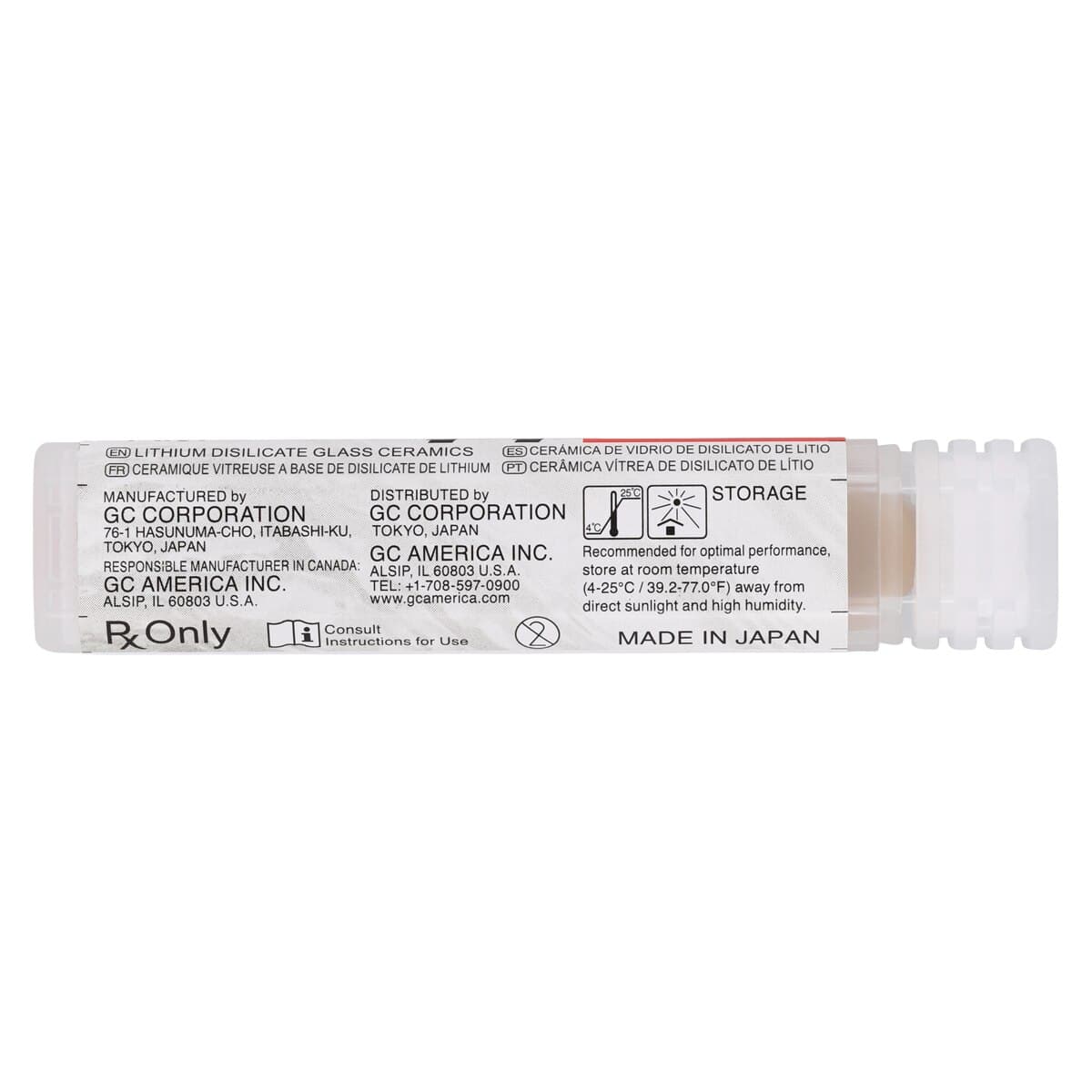 GC Initial LiSi Press Lithium Disilicate Pressable Ceramic Ingot, Shade MT-C3, 3g, 5/Pack thumbnail 4