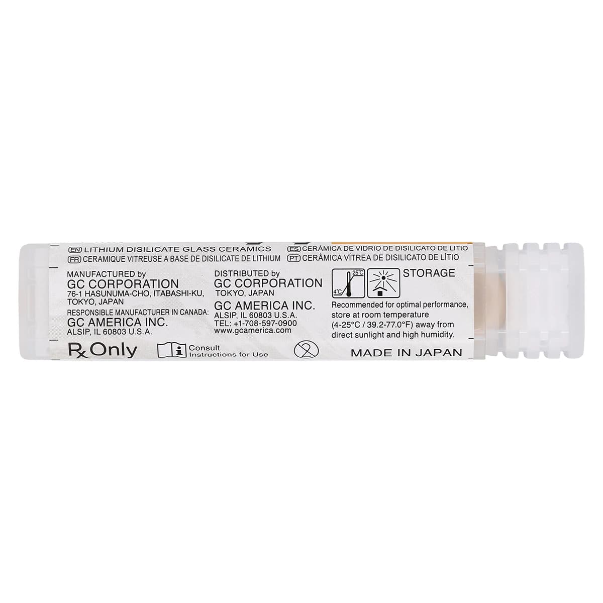 GC Initial LiSi Press Lithium Disilicate Pressable Ceramic Ingot, Shade LT-C4, 3g, Pack of 5 thumbnail 4
